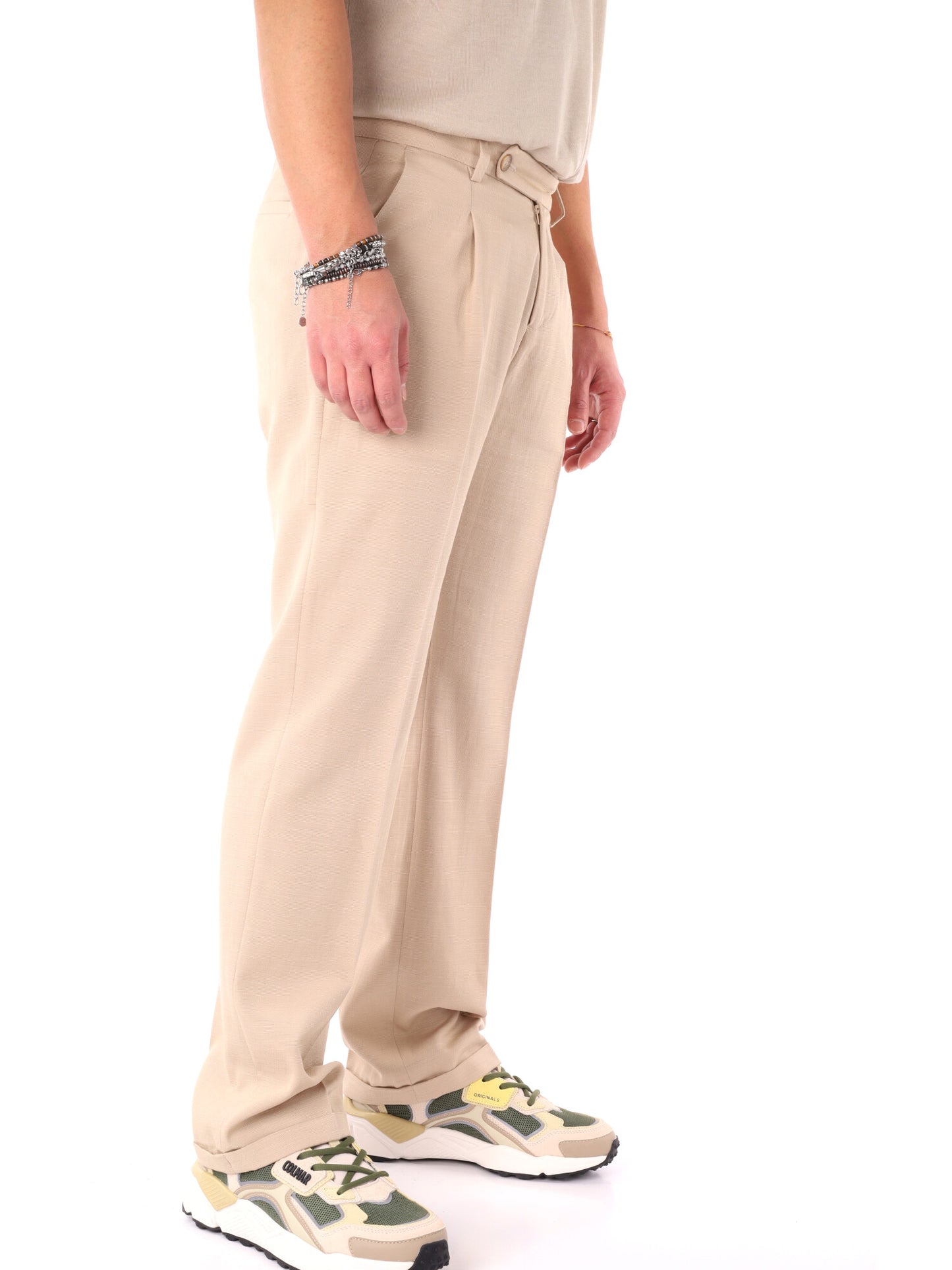 Pantaloni loose fit da uomo beige FB Arancio 345