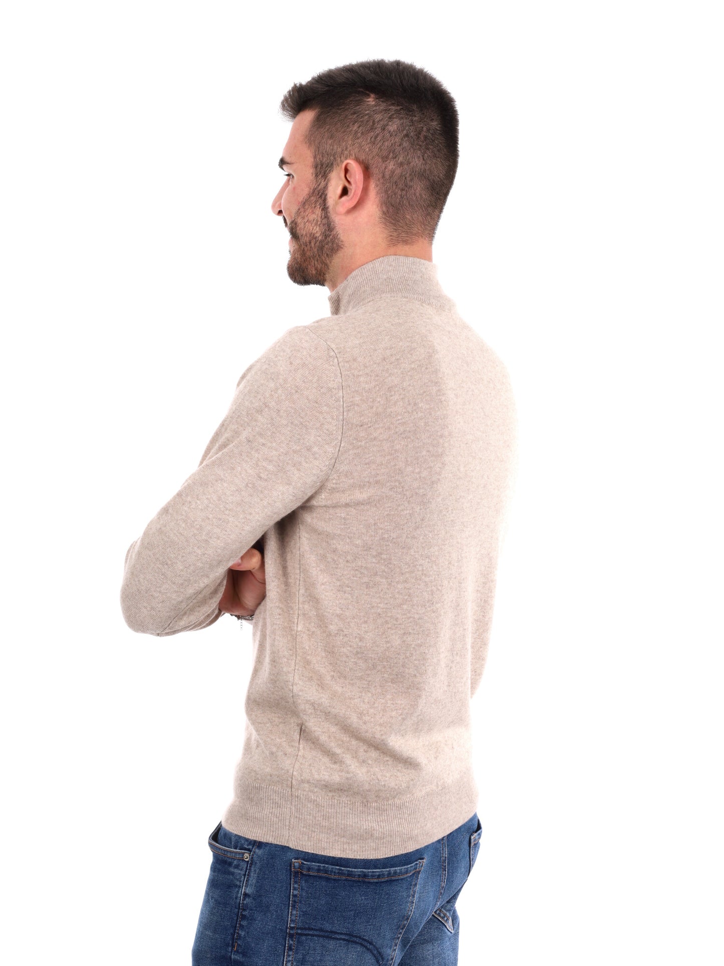 MAGLIA MEZZA ZIP FB UOMO BEIGE