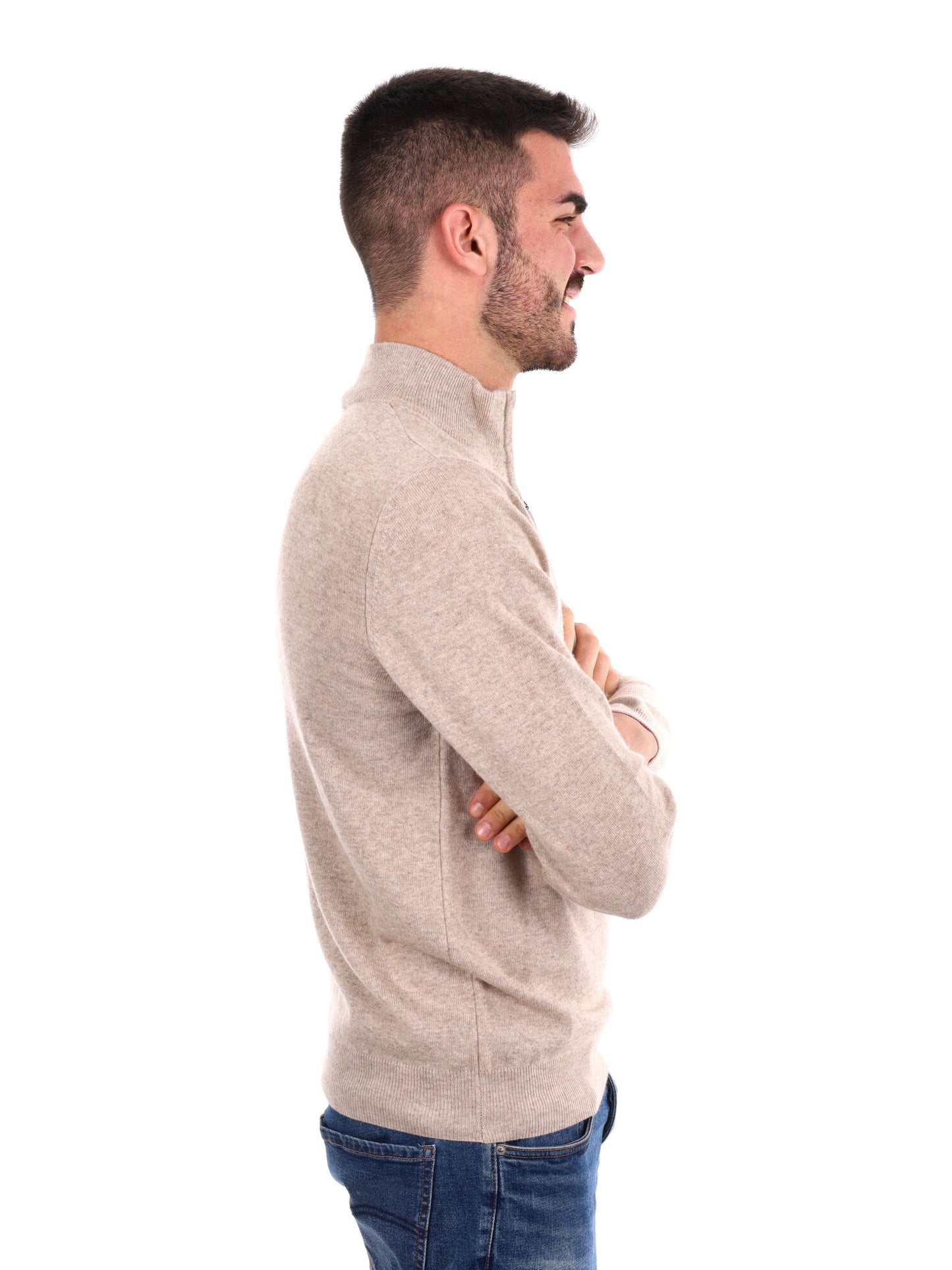 MAGLIA MEZZA ZIP FB UOMO BEIGE