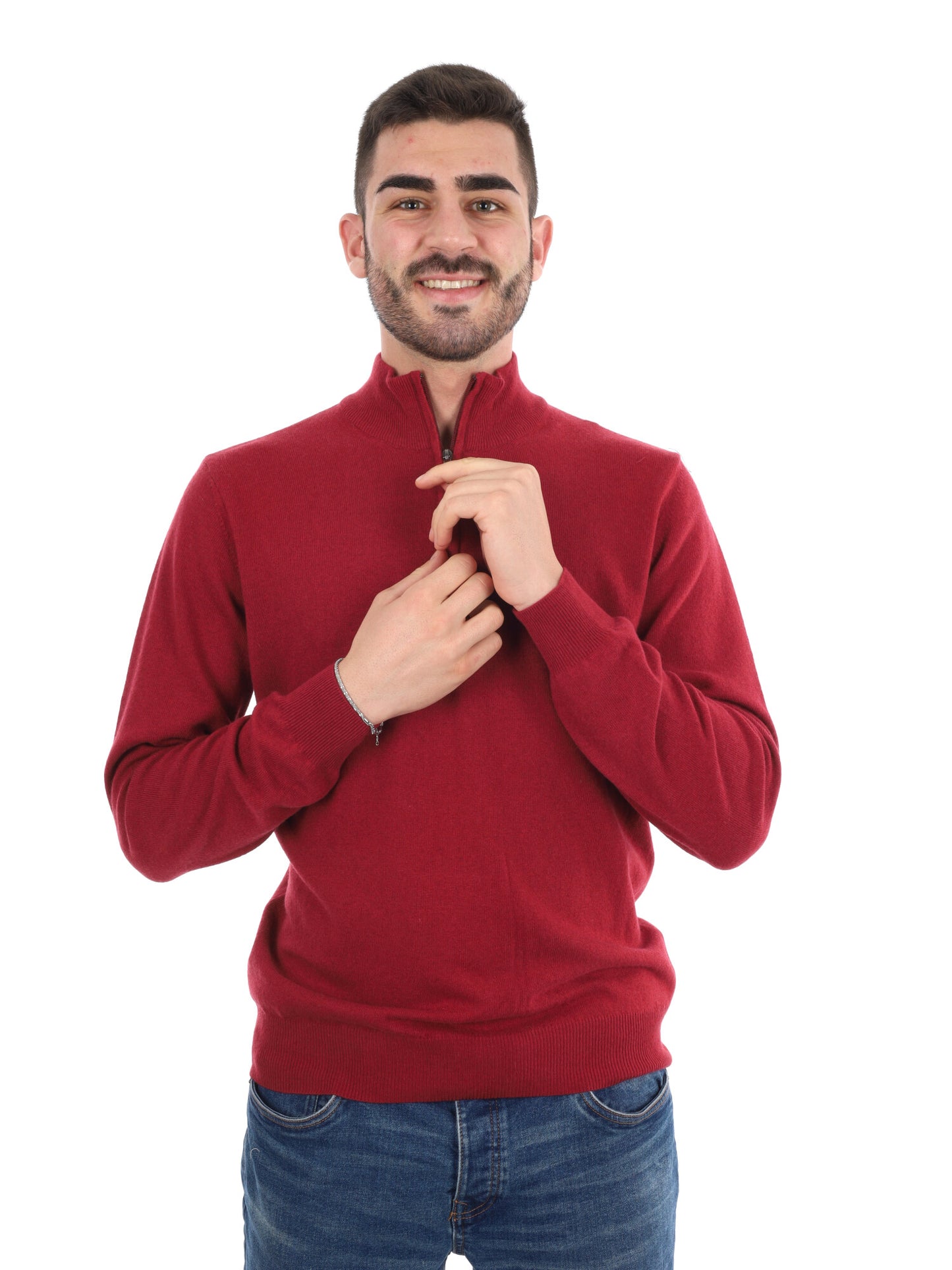 MAGLIA MEZZA ZIP FB UOMO BORDEAUX
