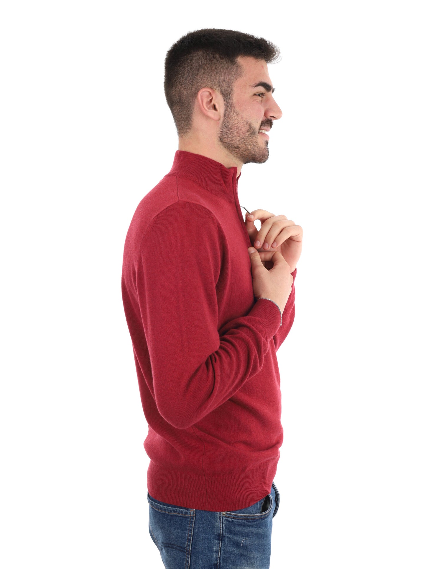 MAGLIA MEZZA ZIP FB UOMO BORDEAUX