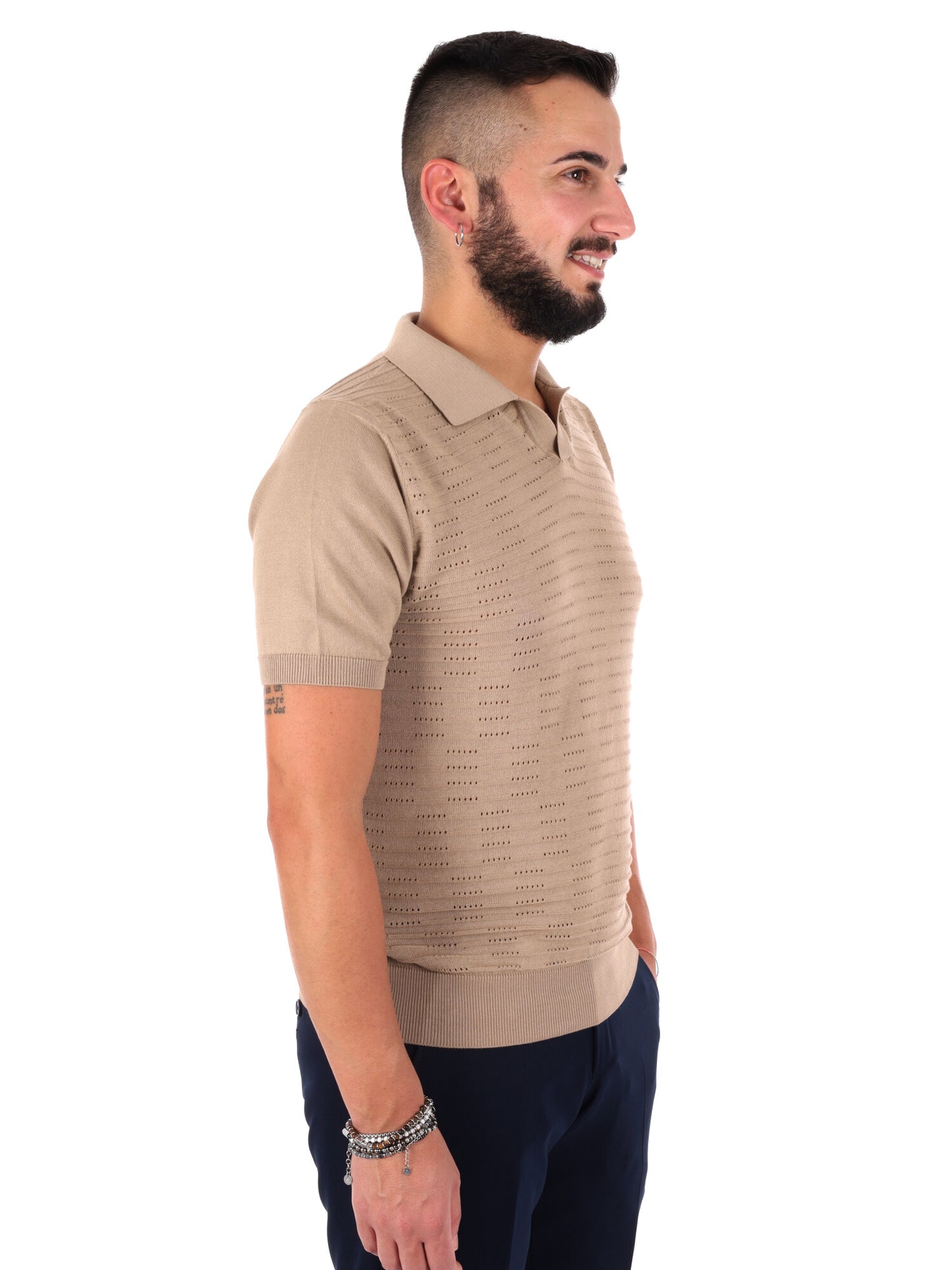 T-shirt casual da uomo FB Avocado beige per primavera estate