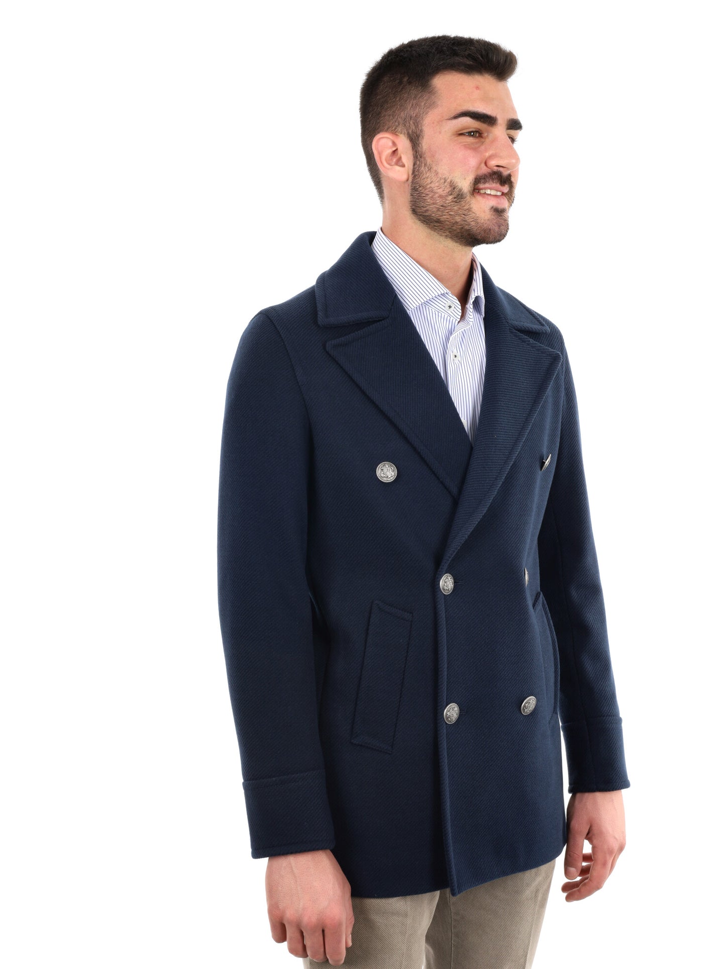 CAPPOTTO BLAZER PICOT DOPPIO PETTO FB DA UOMO BLU