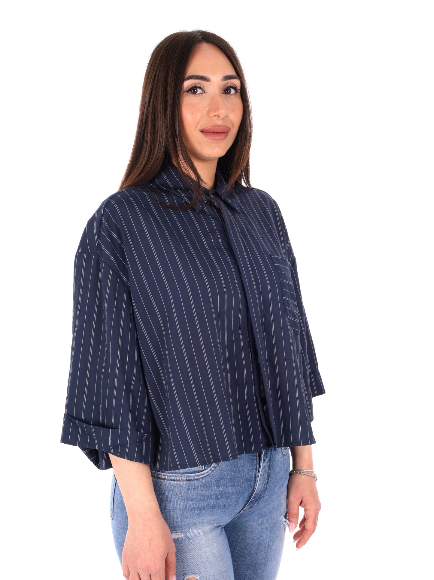 Camicia Yes-Zee donna blu per primavera estate