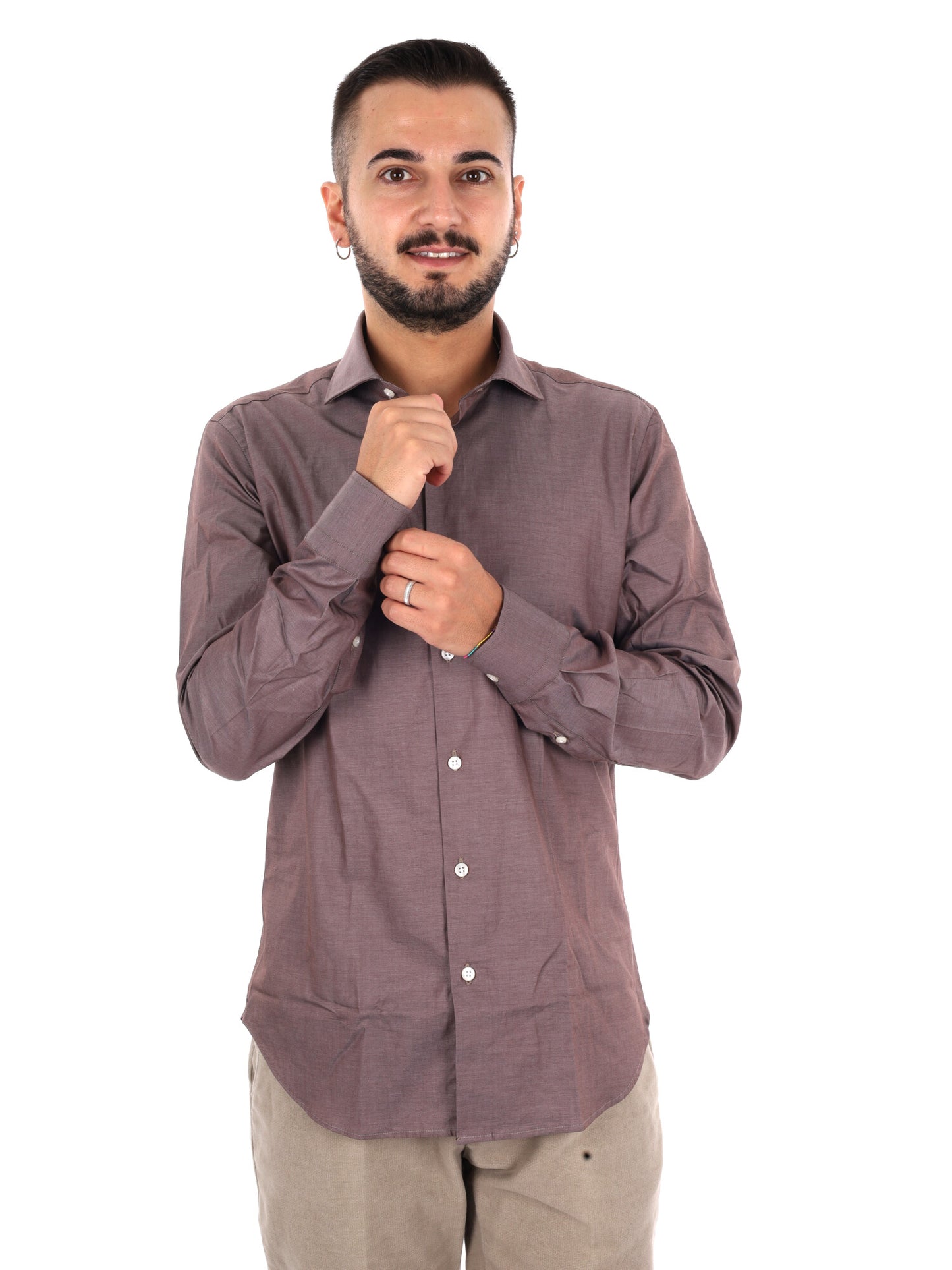 Fb Clessidra M110, camicia da uomo fango