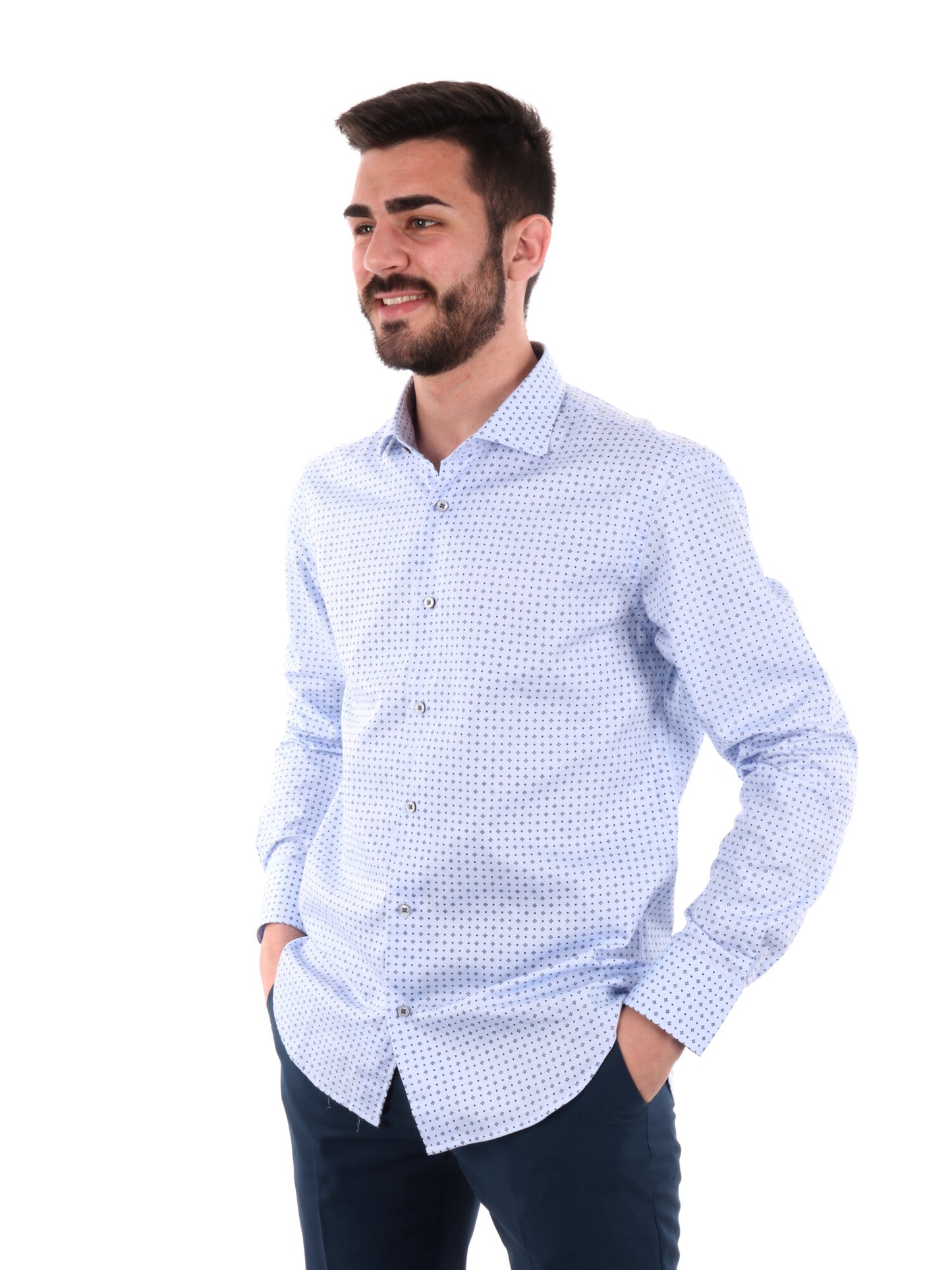 F.B. CAMICIA FANTASI - CELESTE