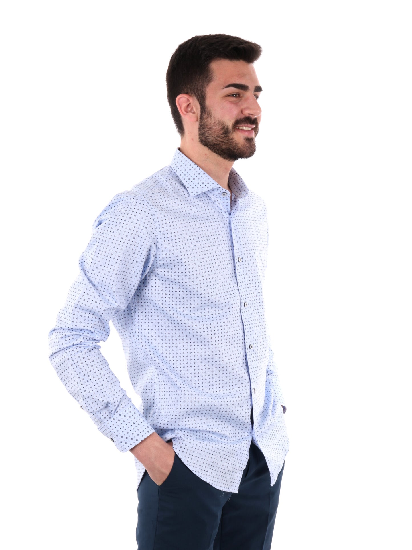 F.B. CAMICIA FANTASI - CELESTE