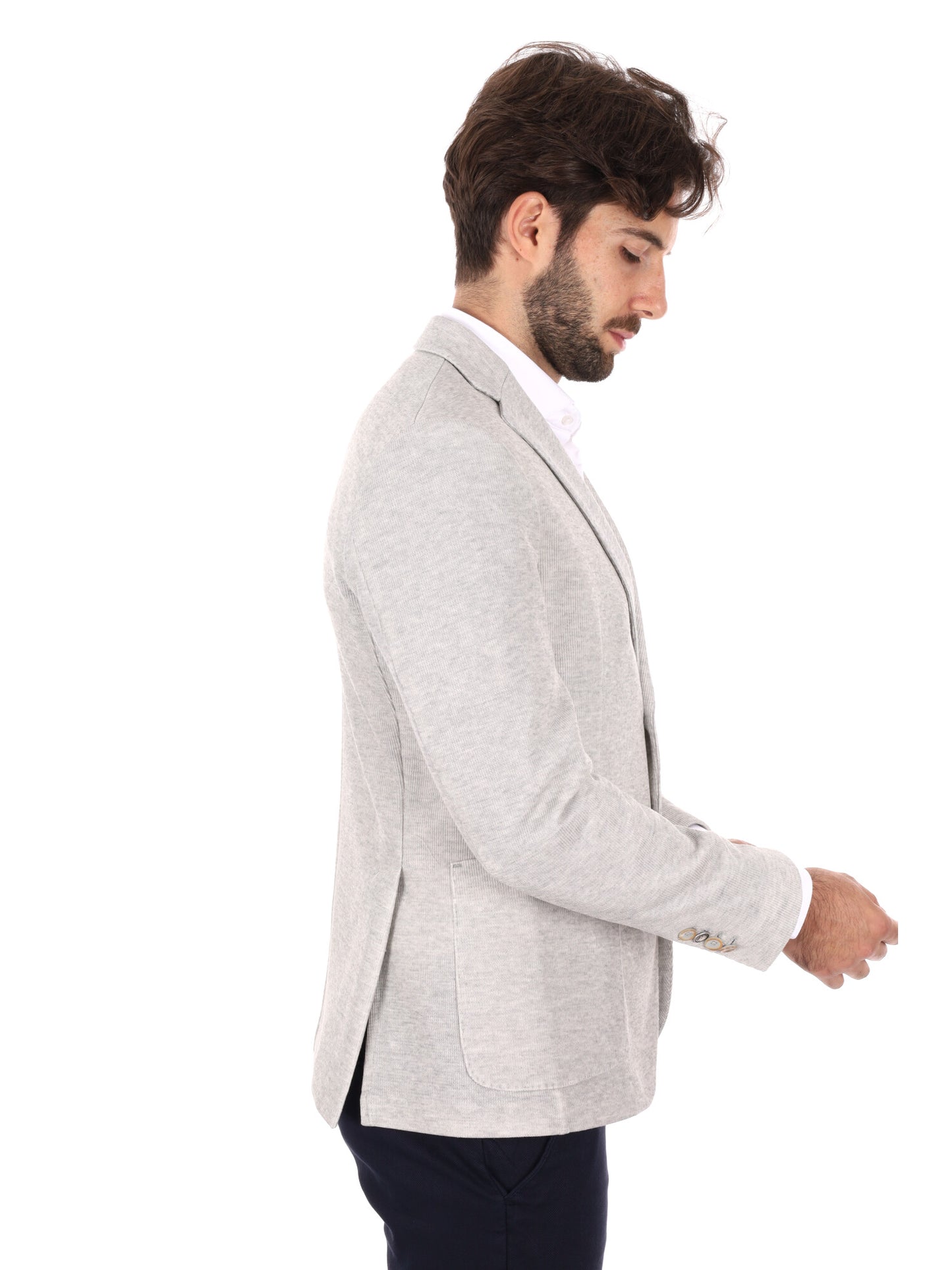 GIACCA MAGLIA MONOPETTO FB DA UOMO GRIGIO