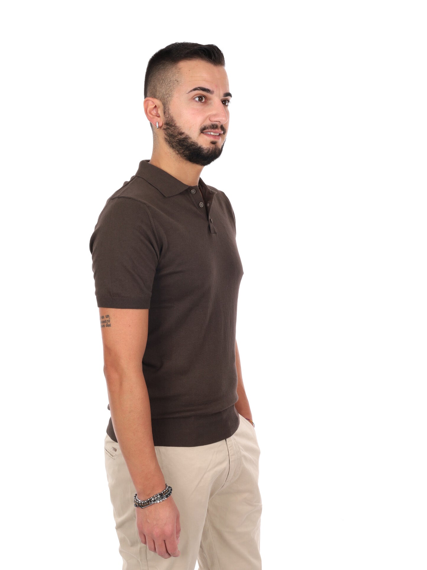 T-shirt uomo Dayane K074 marrone, stile casual versatile