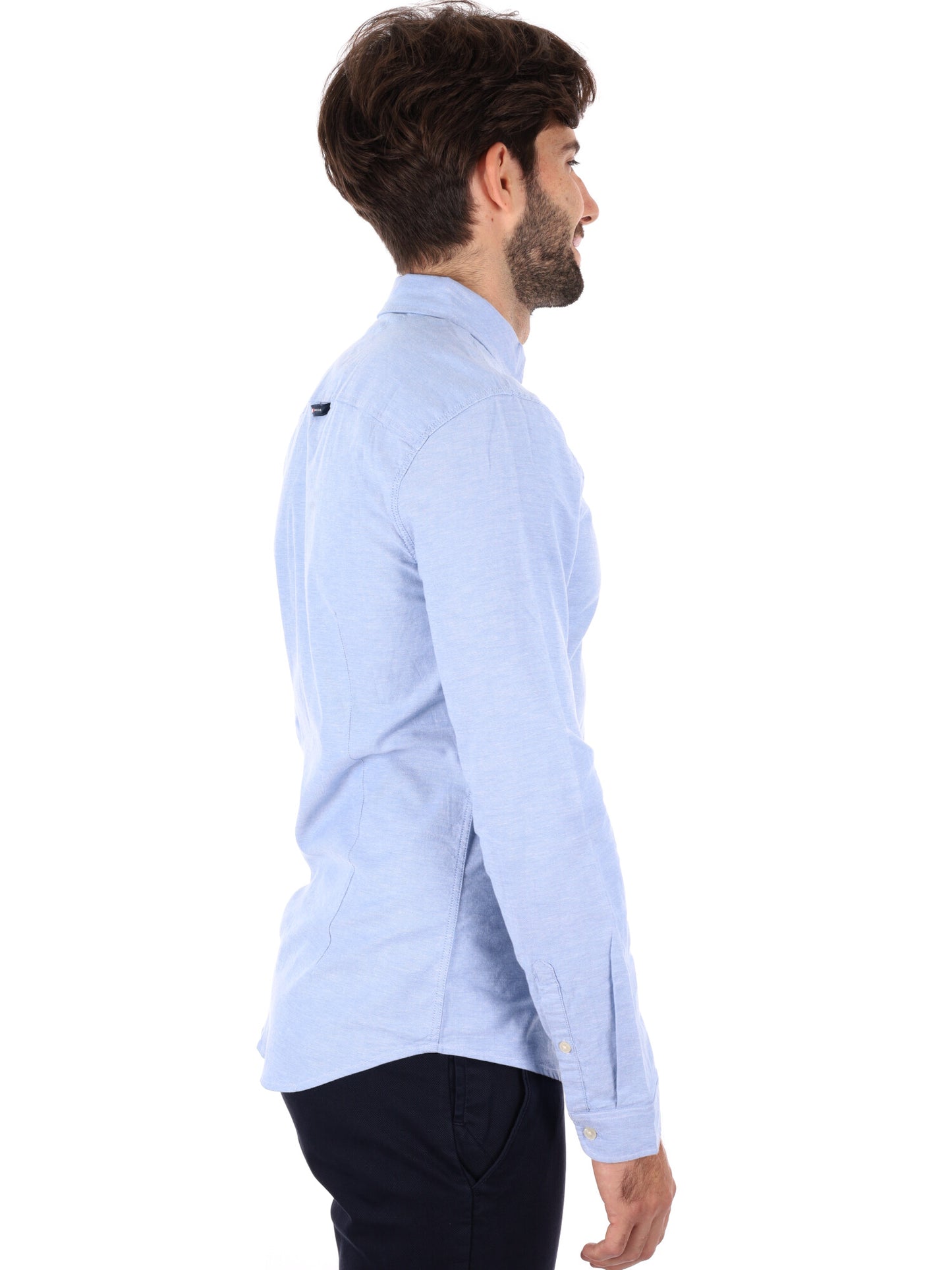 CAMICIA SLIM FIT TOMMY JEANS DA UOMO CELESTE