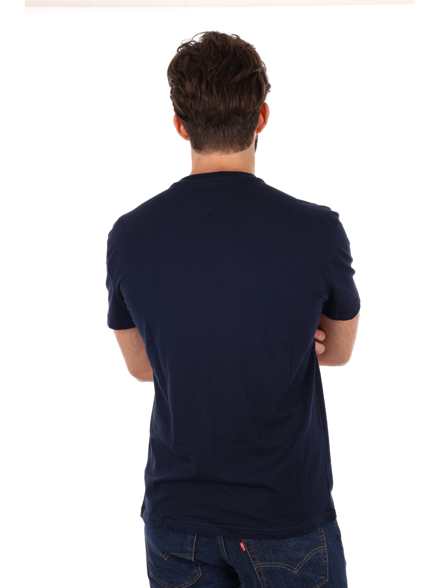 T-SHIRT LOGO LINEARE TOMMY JEANS DA UOMO BLU