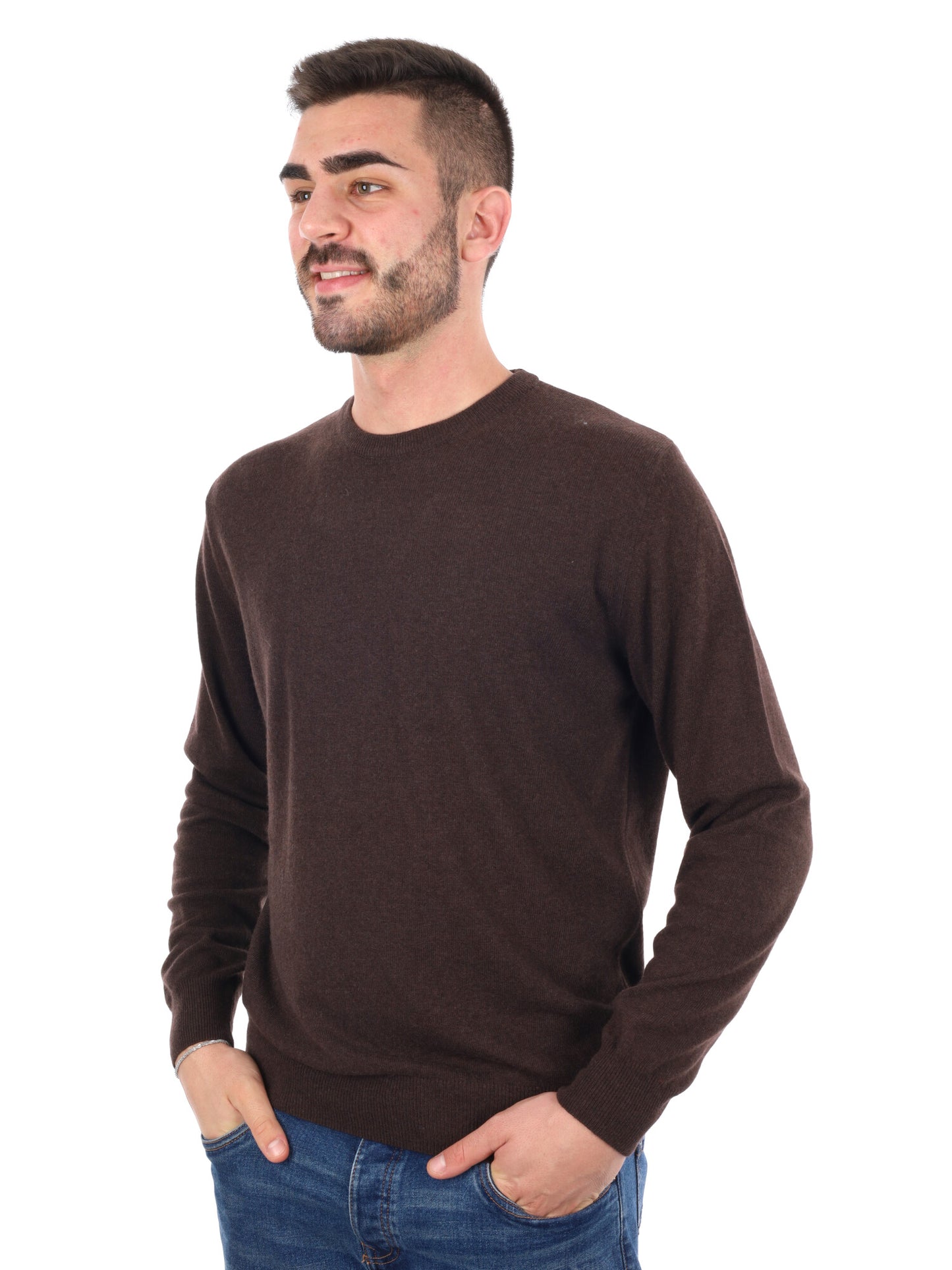 MAGLIA GIROCOLLO FB DA UOMO MARRONE