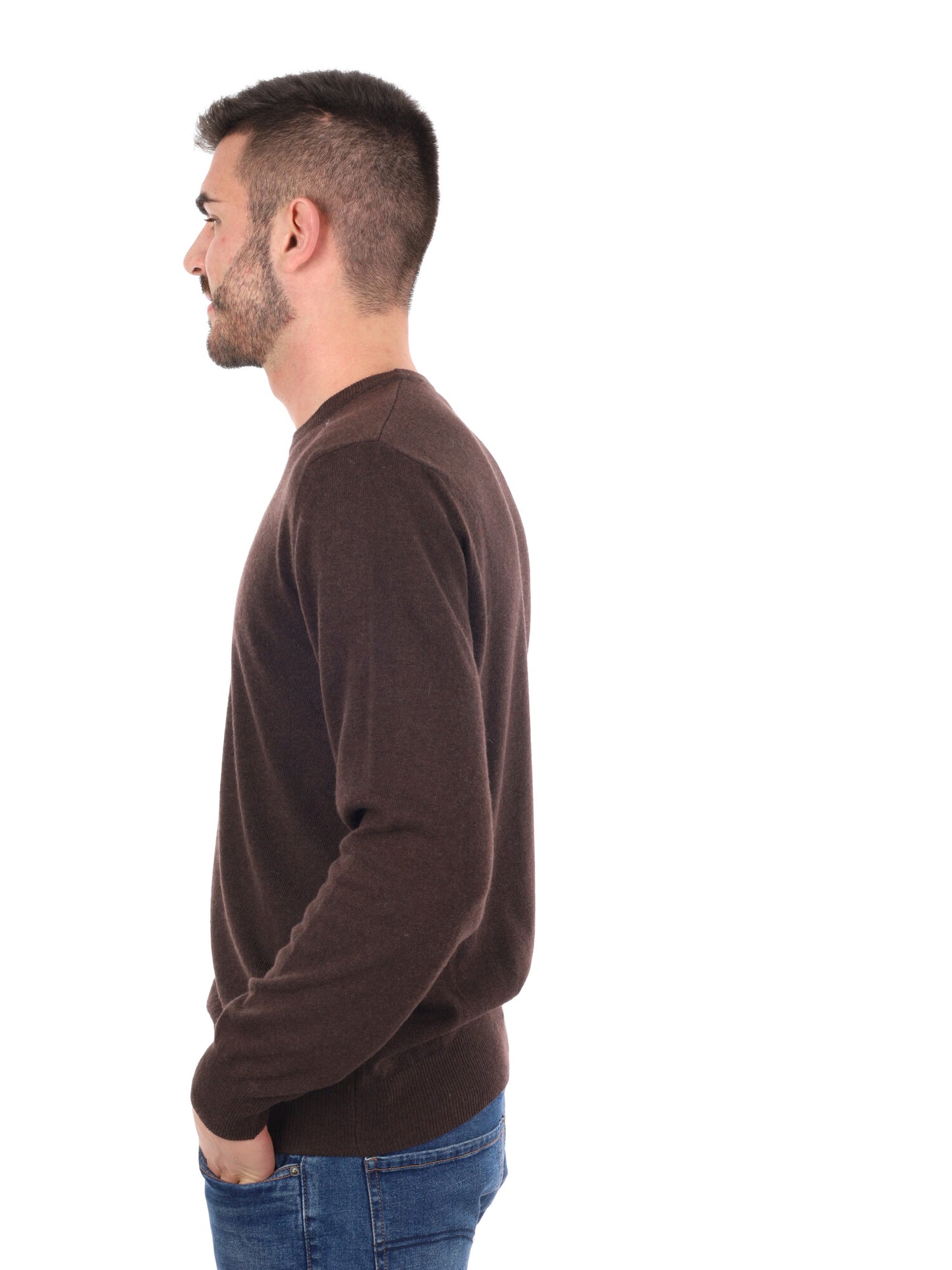 MAGLIA GIROCOLLO FB DA UOMO MARRONE