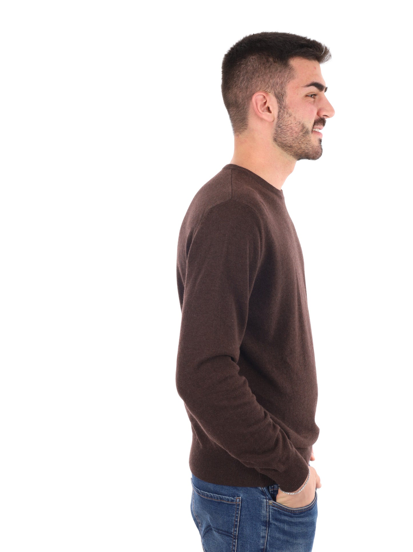 MAGLIA GIROCOLLO FB DA UOMO MARRONE