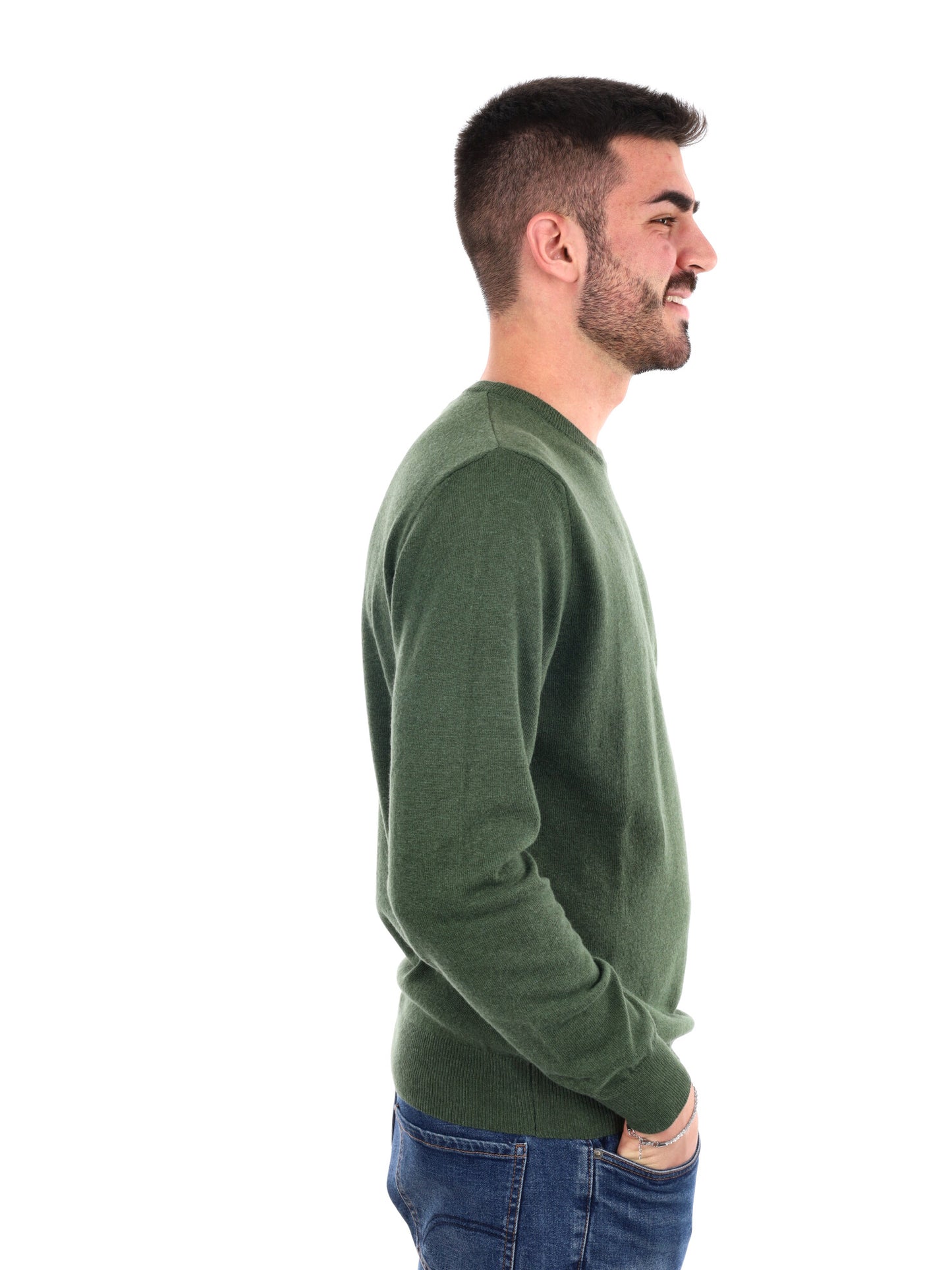 MAGLIA GIROCOLLO FB DA UOMO VERDE