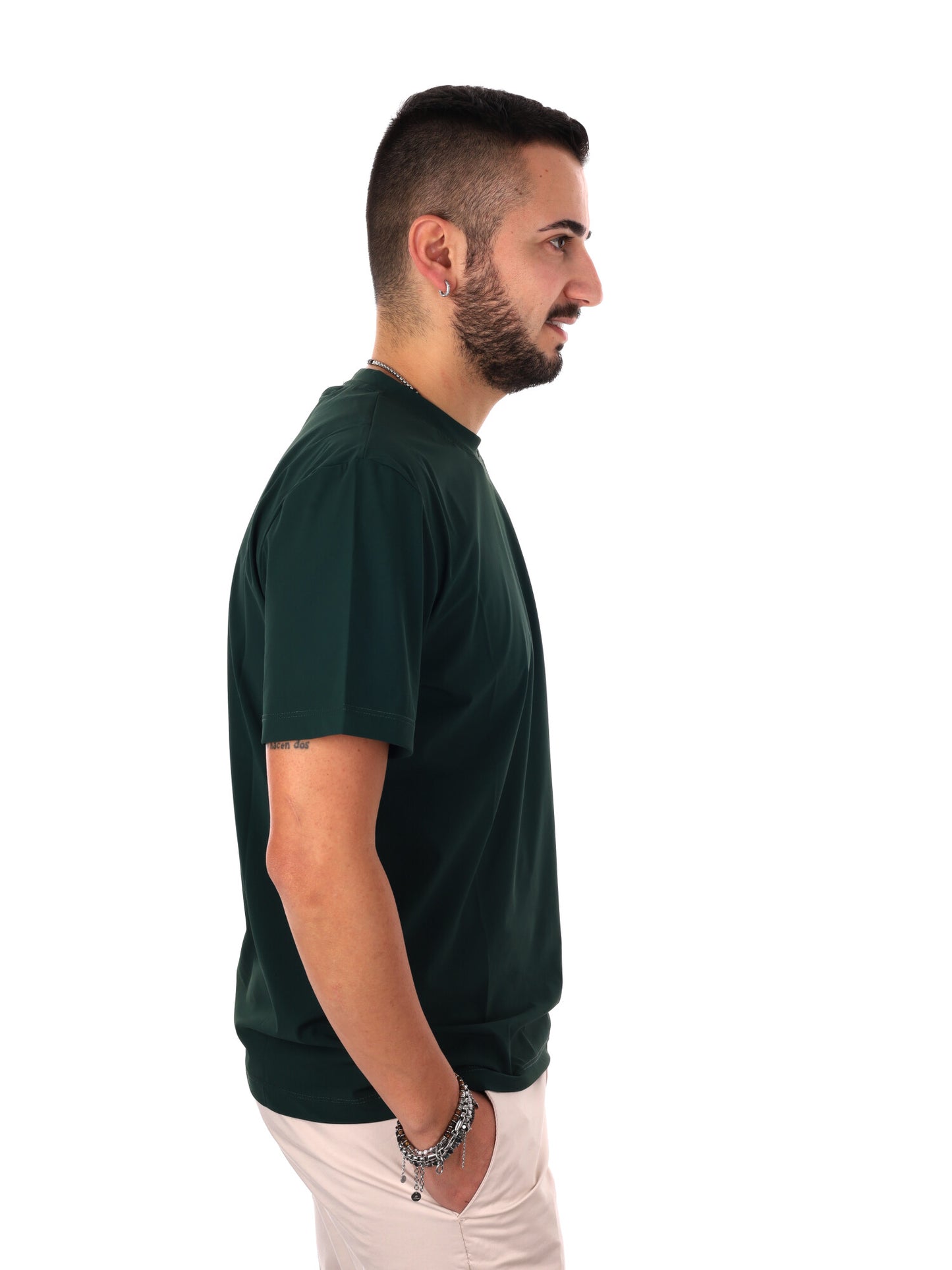 Fb Energy V004, t-shirt verde casual da uomo in cotone