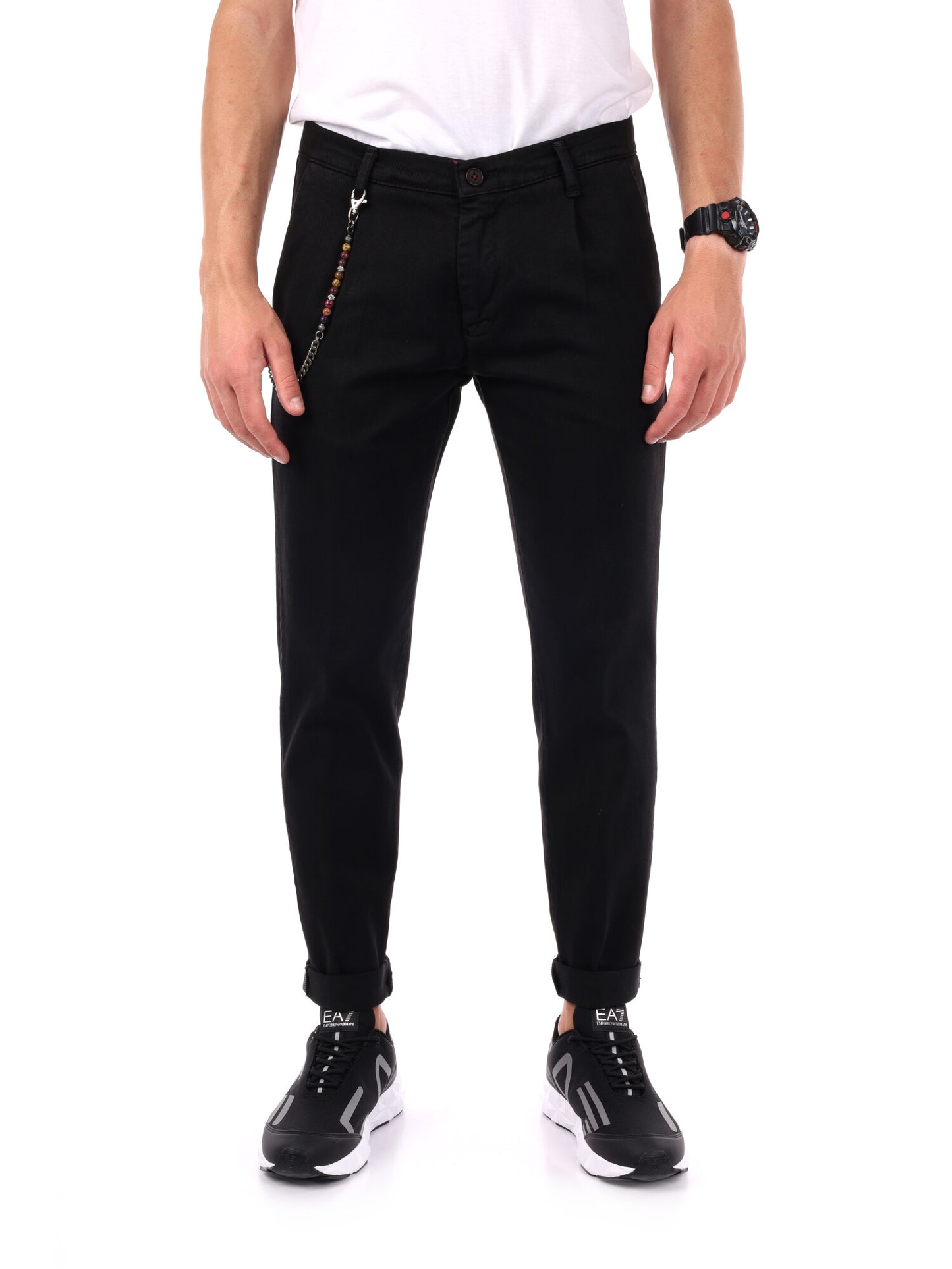 PANTALONE PENCE+CATENA DA UOMO NERO
