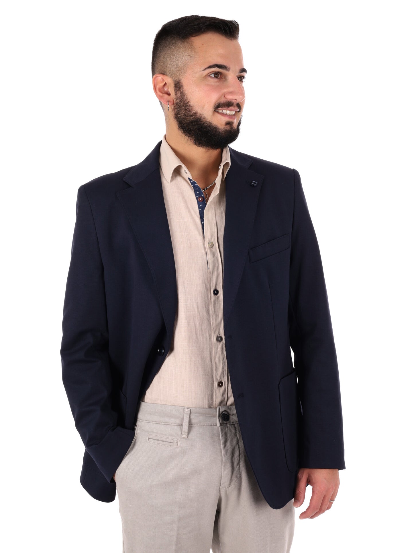 Giacca elegante da uomo FB FF202 blu per primavera-estate