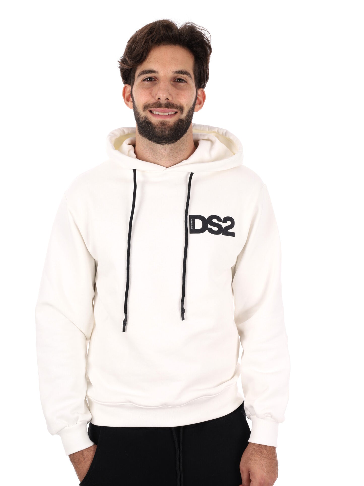 FELPA CON CAPPUCCIO DROP SEASON 2 DA UOMO PANNA