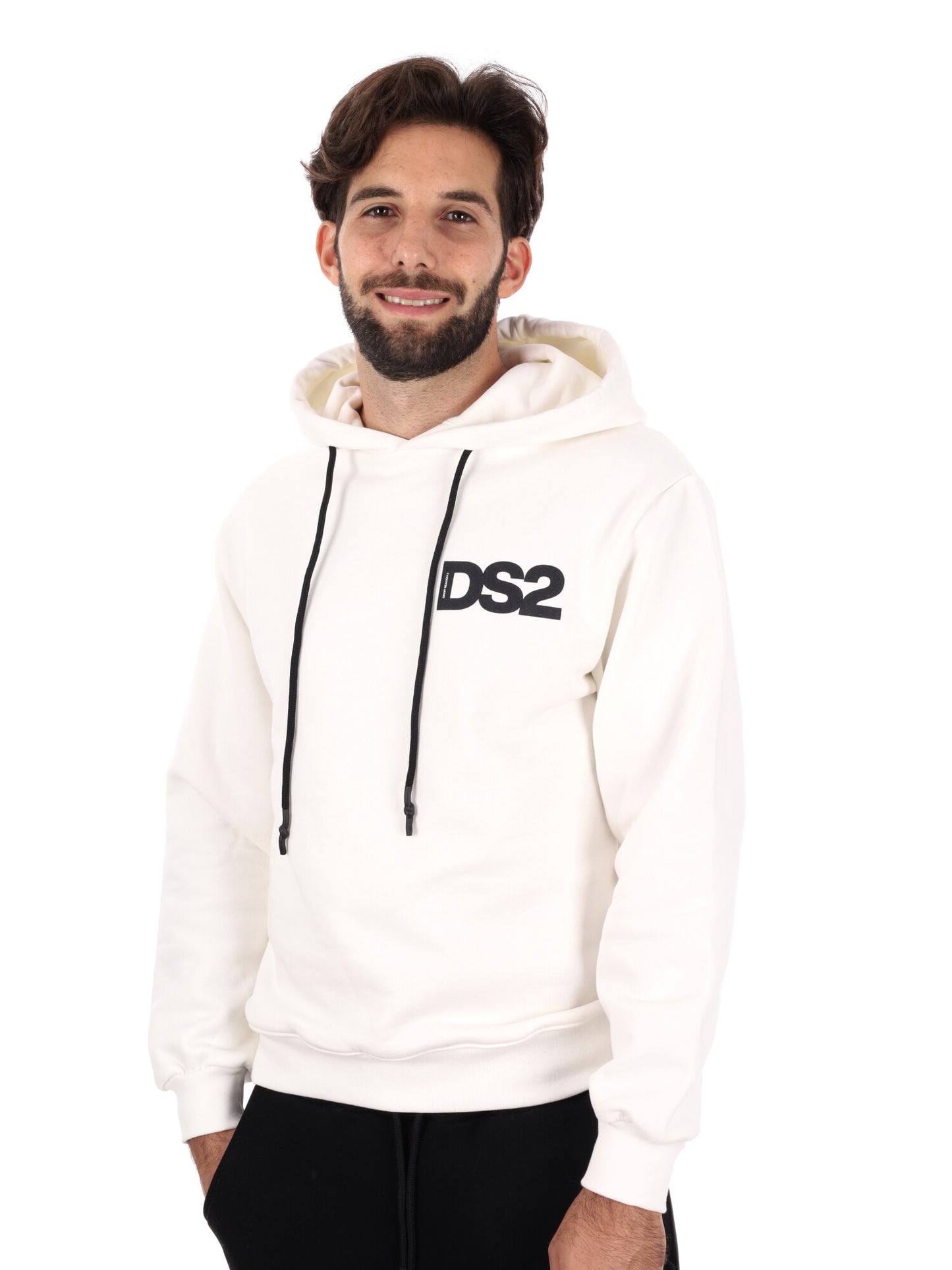 FELPA CON CAPPUCCIO DROP SEASON 2 DA UOMO PANNA