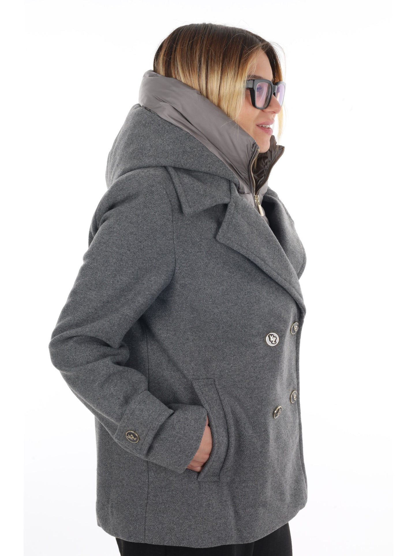 CAPPOTTO CORTO YES ZEE DA DONNA GRIGIO