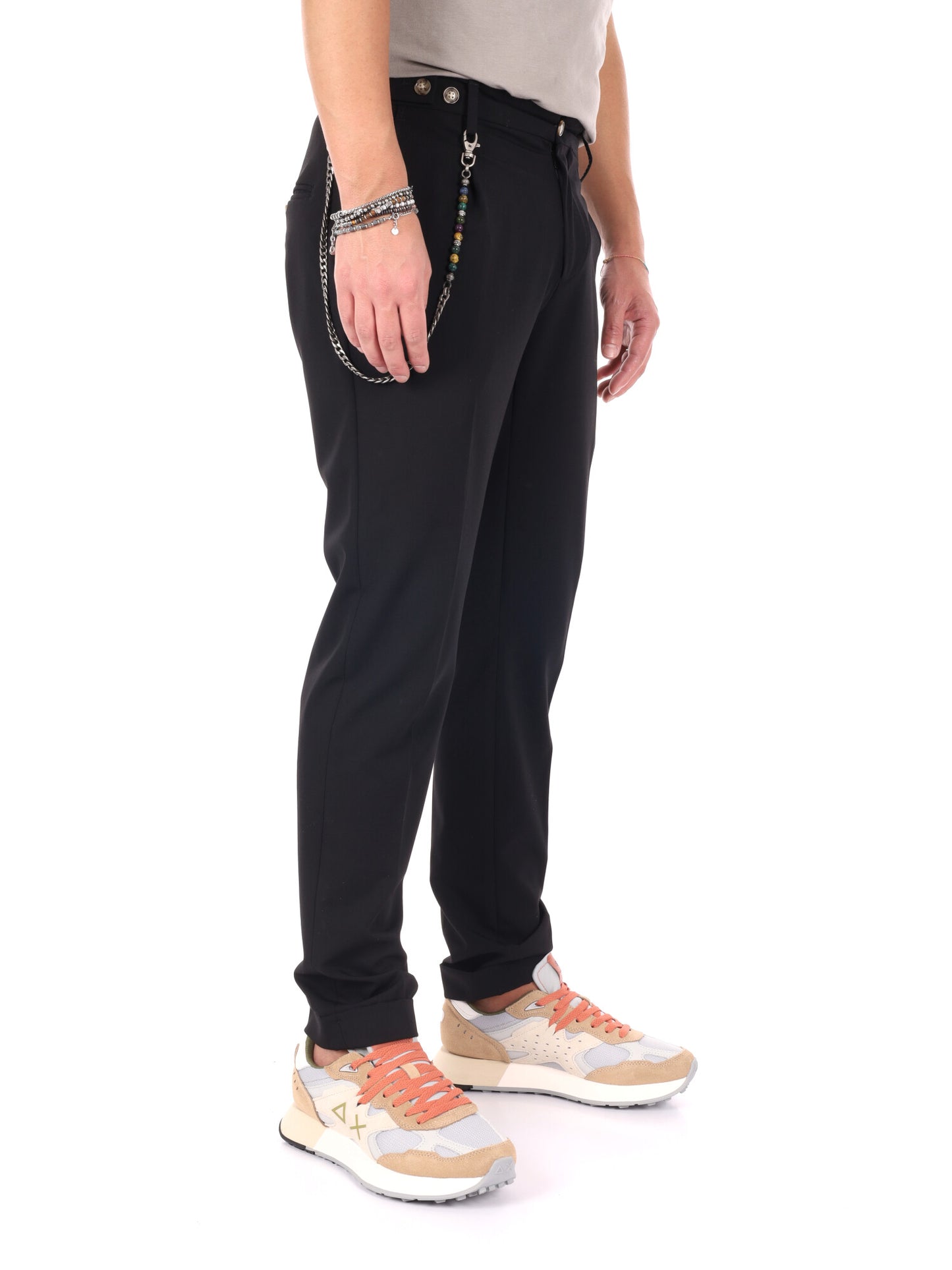 Pantalone elegante FB Galileo Catena nero da uomo