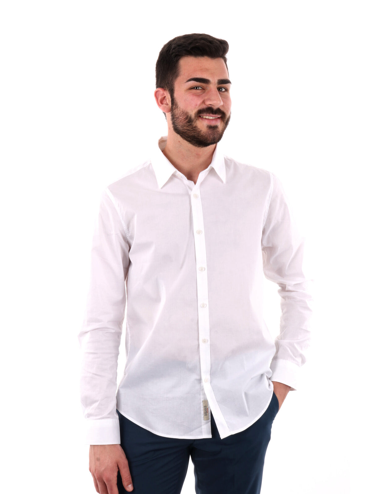 Gianni lupo camicia da uomo bianco