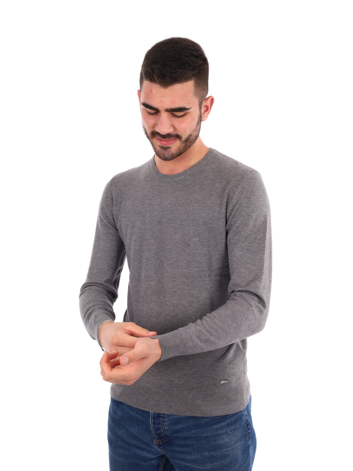 MAGLIA GIROCOLLO GIANNI LUPO DA UOMO  GRIGIO SCURO