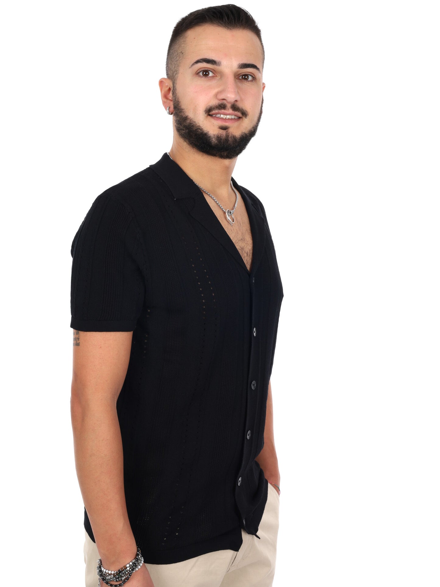 Gianni Lupo polo uomo nera casual per la primavera estate