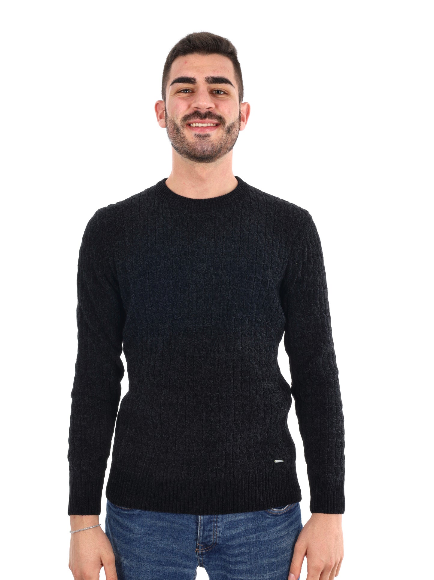MAGLIONE GIROCOLLO GIANNI LUPO DA UOMO NERO