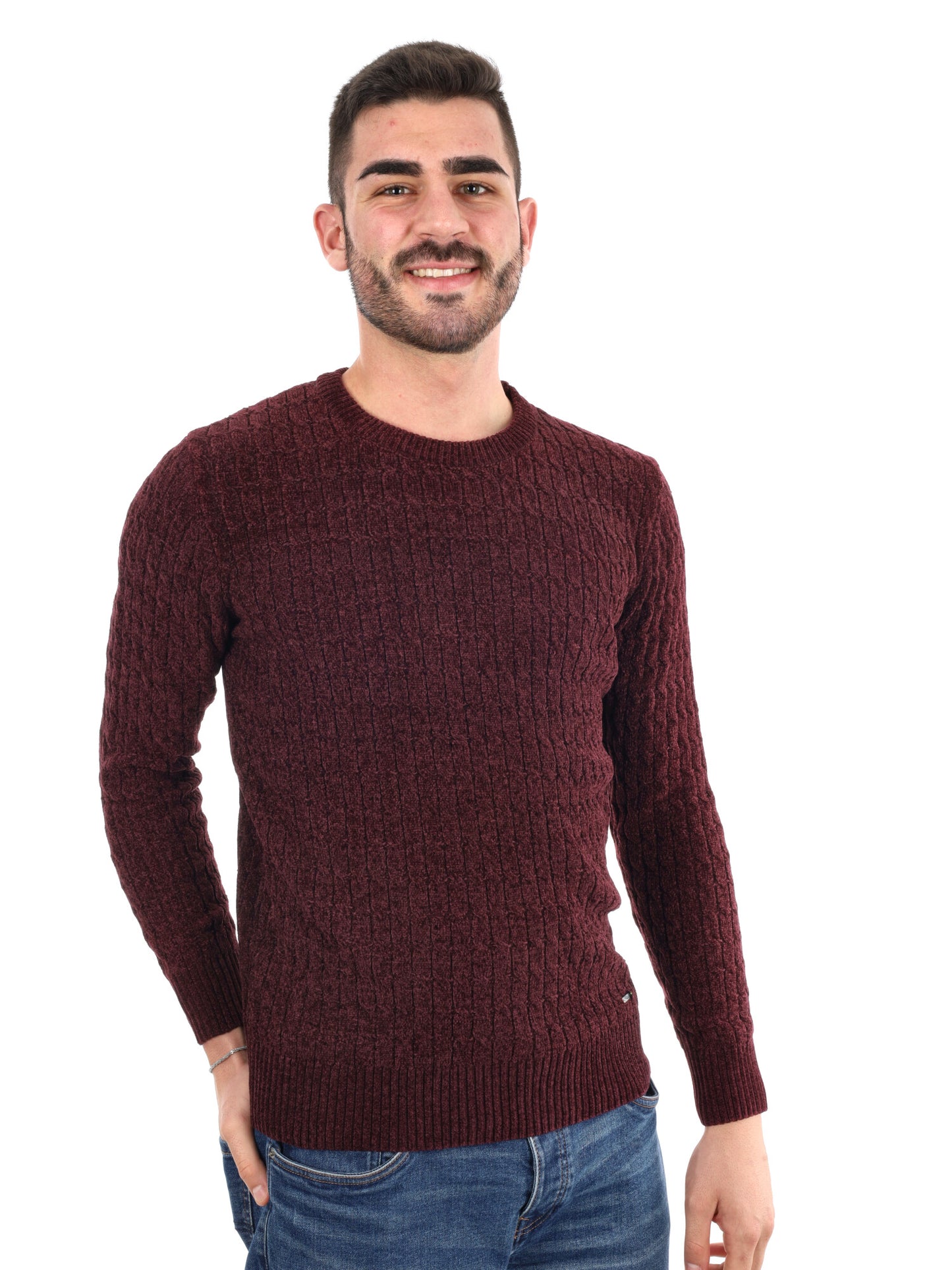 MAGLIONE GIROCOLLO GIANNI LUPO DA UOMO BORDEAUX