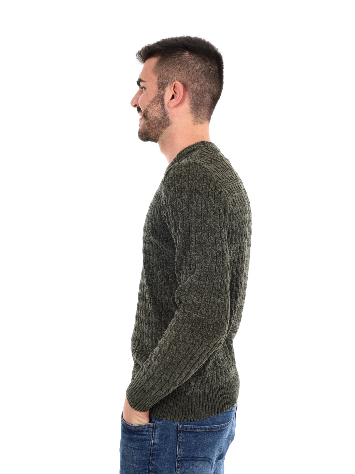 MAGLIONE GIROCOLLO GIANNI LUPO DA UOMO VERDE MILITARE