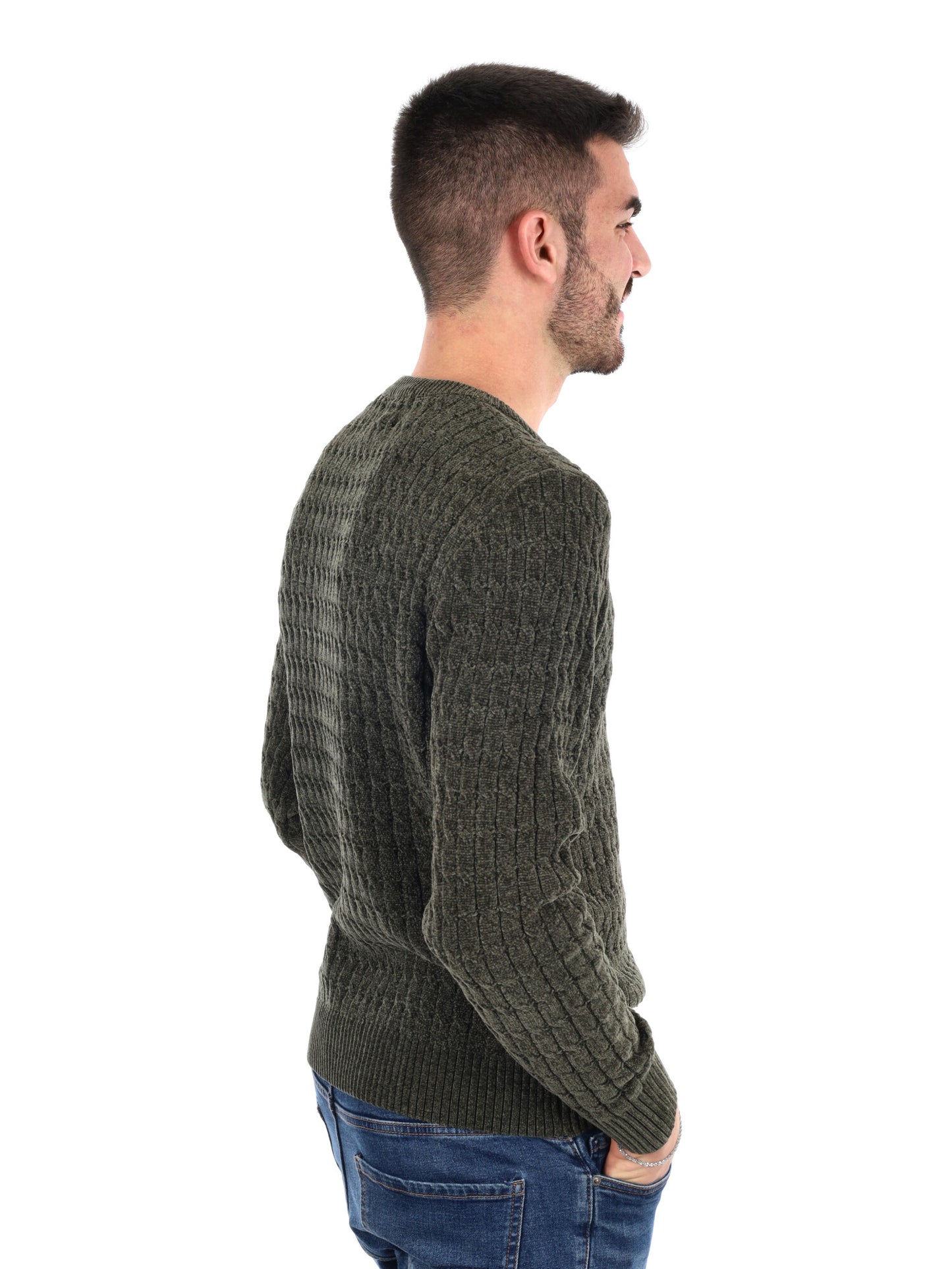 MAGLIONE GIROCOLLO GIANNI LUPO DA UOMO VERDE MILITARE