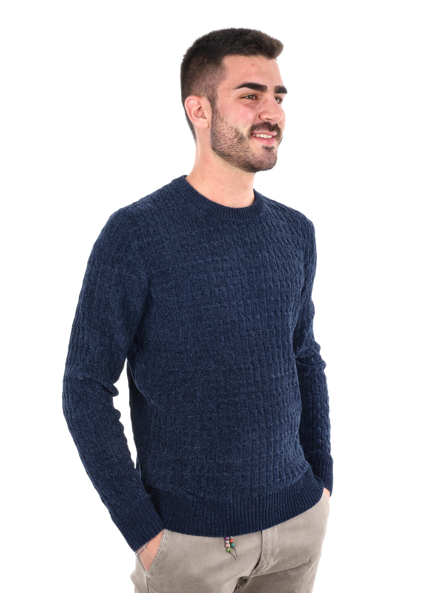 MAGLIONE GIROCOLLO GIANNI LUPO DA UOMO NAVY