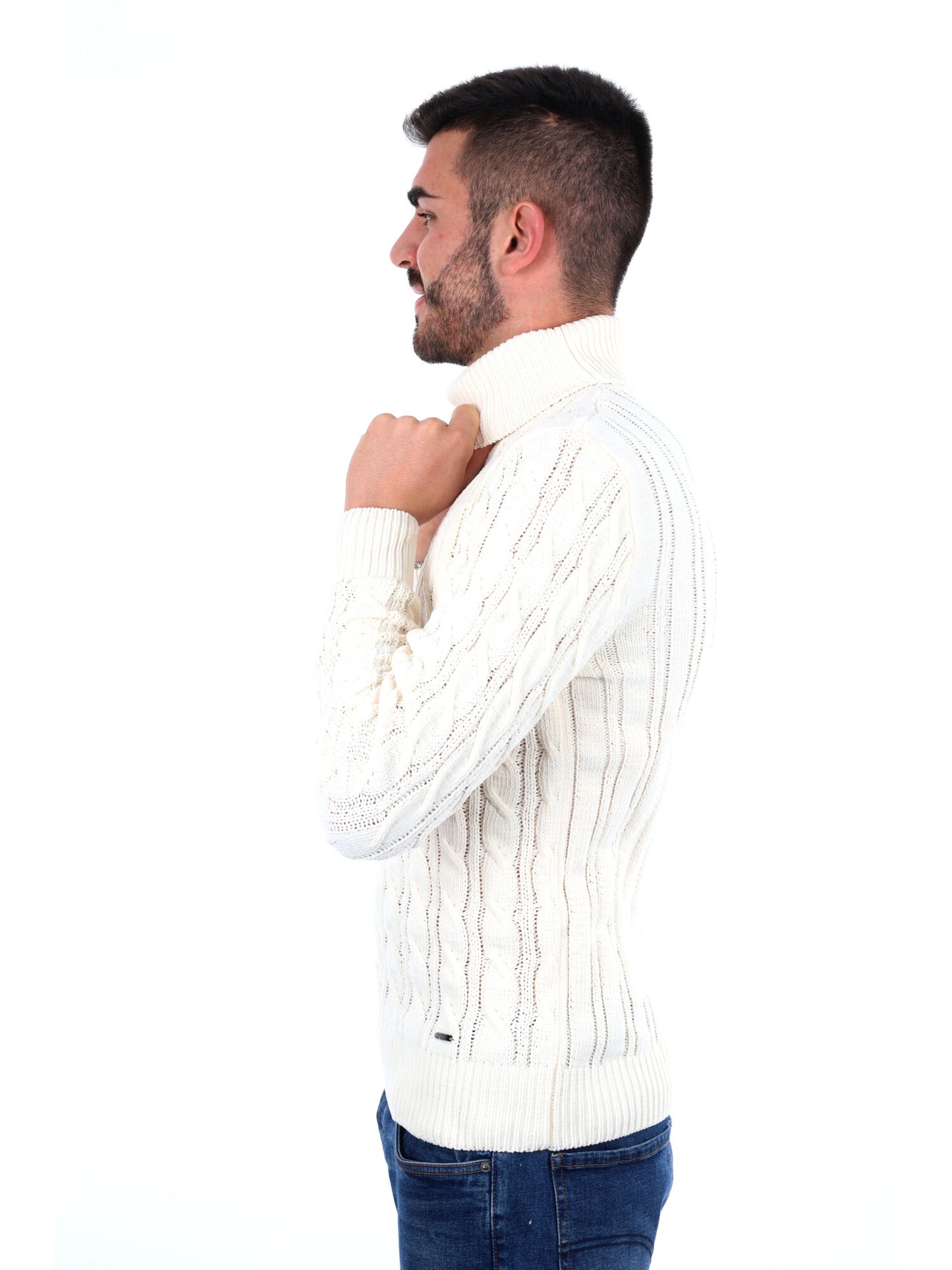 MAGLIONE CON COLLO DOLCEVITA GIANNI LUPO DA UOMO BIANCO