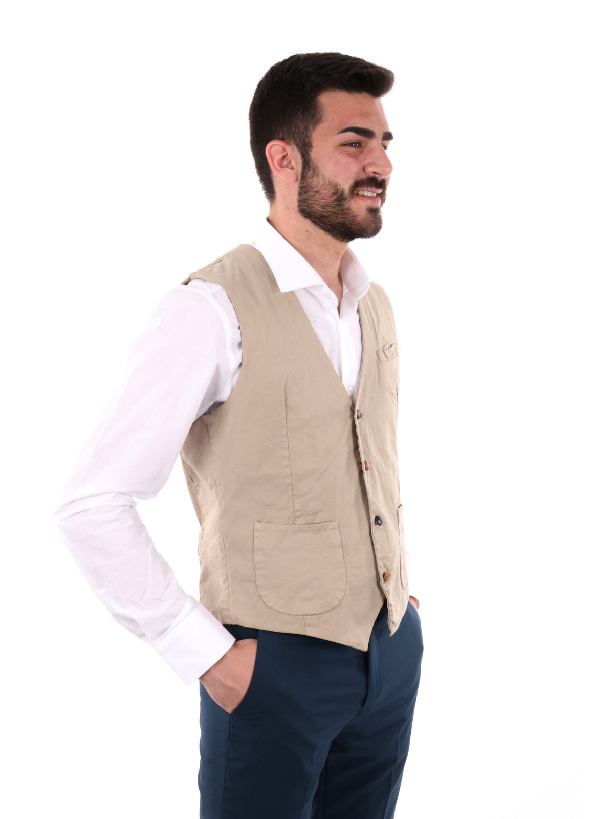 Gianni lupo gilet da uomo beige