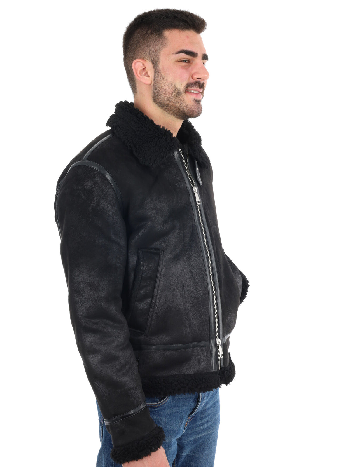 Gianni lupo montone giubbino da uomo nero