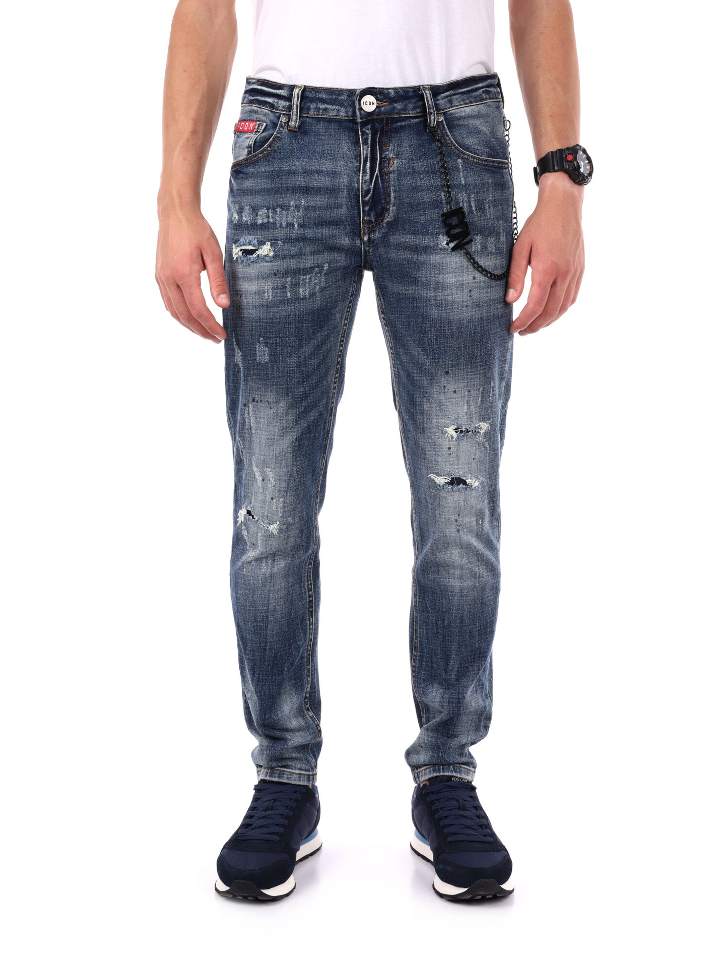 JEANS SLIM CON LOGO SUIL RETRO ICON DA UOMO BLU DENIM