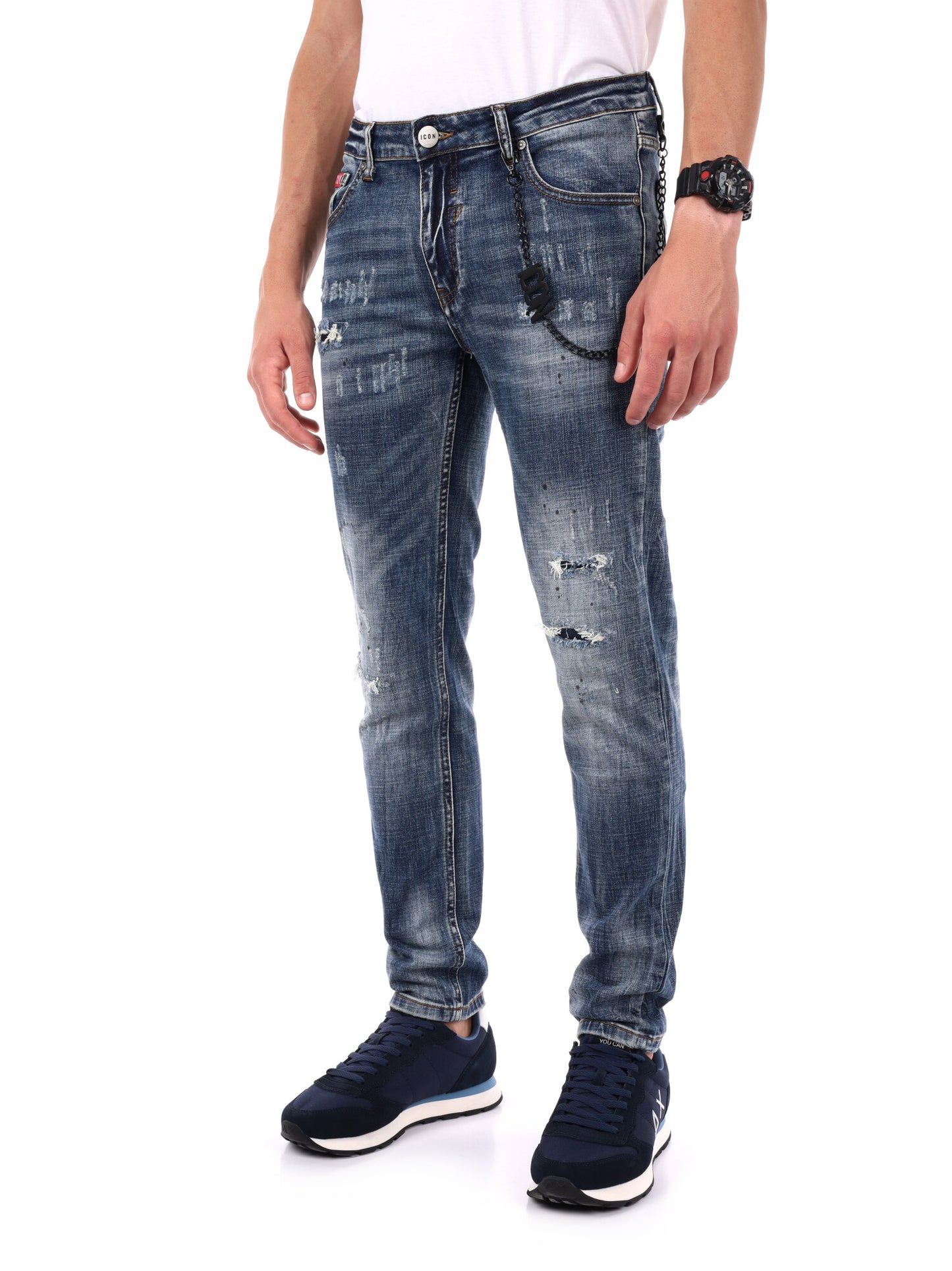 JEANS SLIM CON LOGO SUIL RETRO ICON DA UOMO BLU DENIM