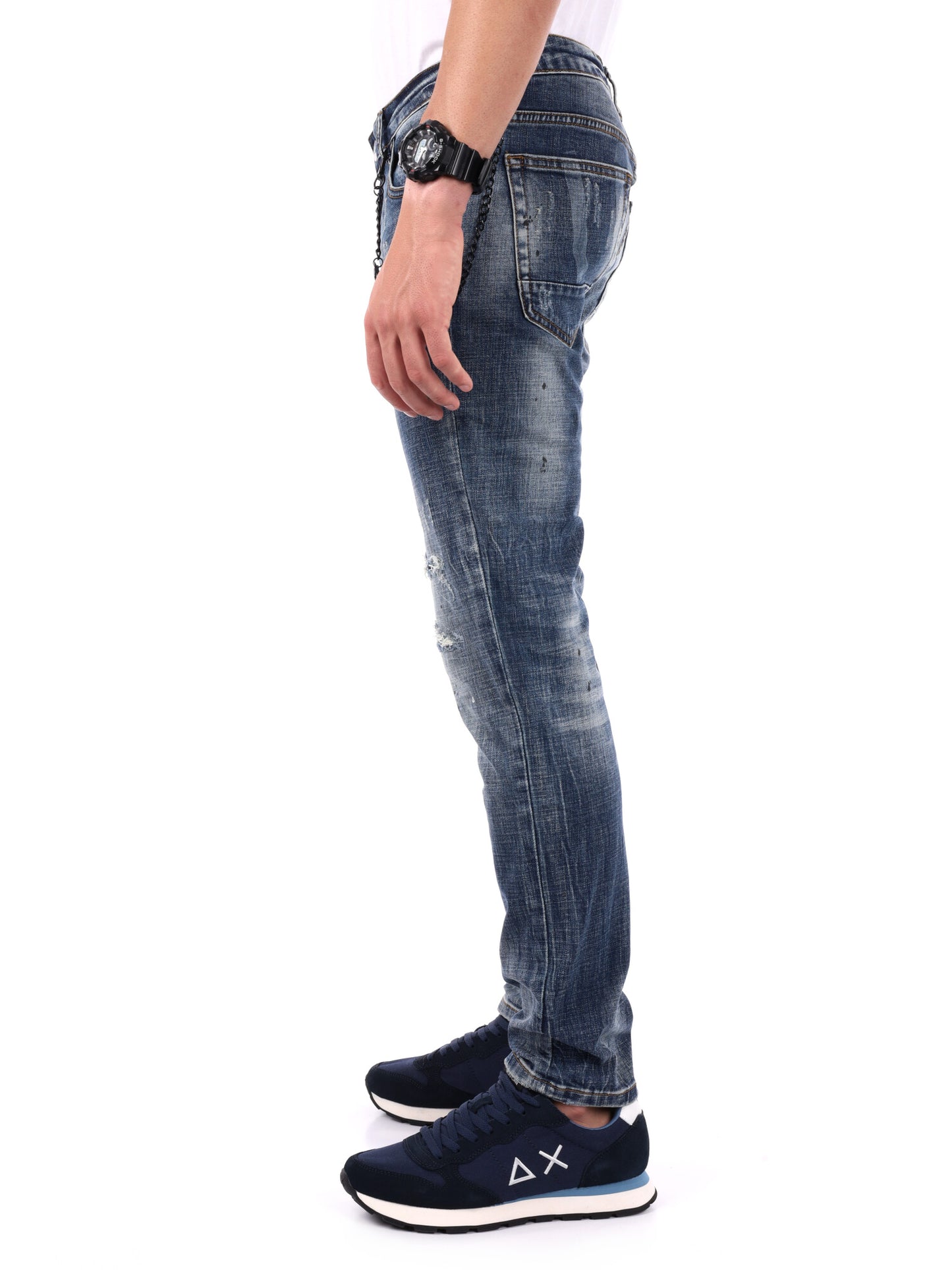 JEANS SLIM CON LOGO SUIL RETRO ICON DA UOMO BLU DENIM