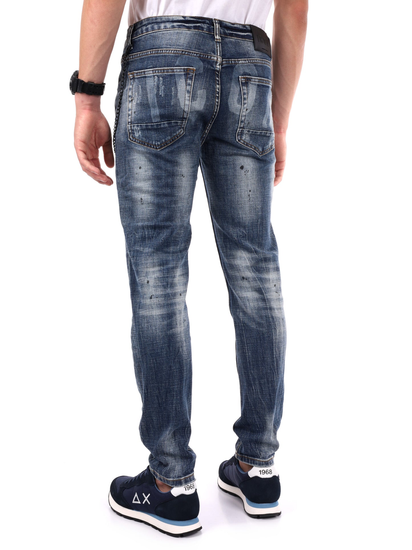 JEANS SLIM CON LOGO SUIL RETRO ICON DA UOMO BLU DENIM