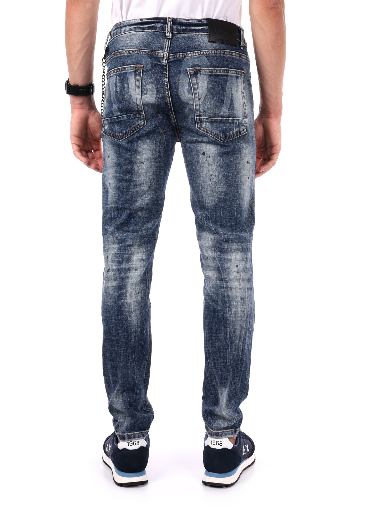 JEANS SLIM CON LOGO SUIL RETRO ICON DA UOMO BLU DENIM