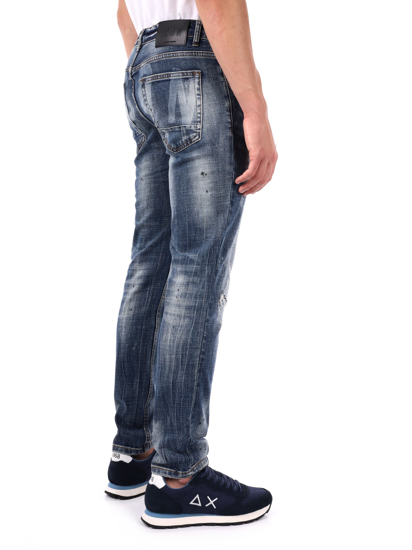 JEANS SLIM CON LOGO SUIL RETRO ICON DA UOMO BLU DENIM