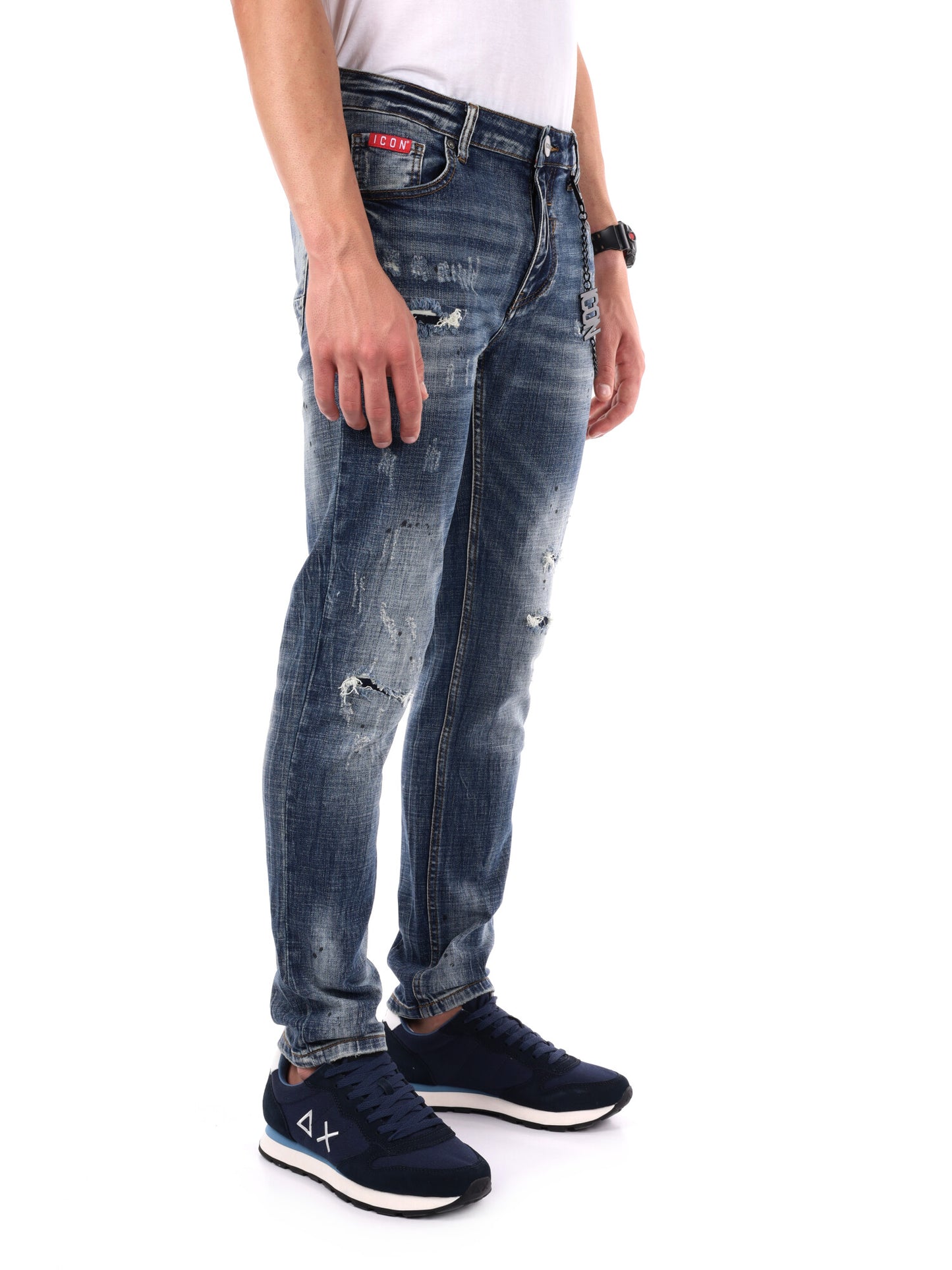 JEANS SLIM CON LOGO SUIL RETRO ICON DA UOMO BLU DENIM