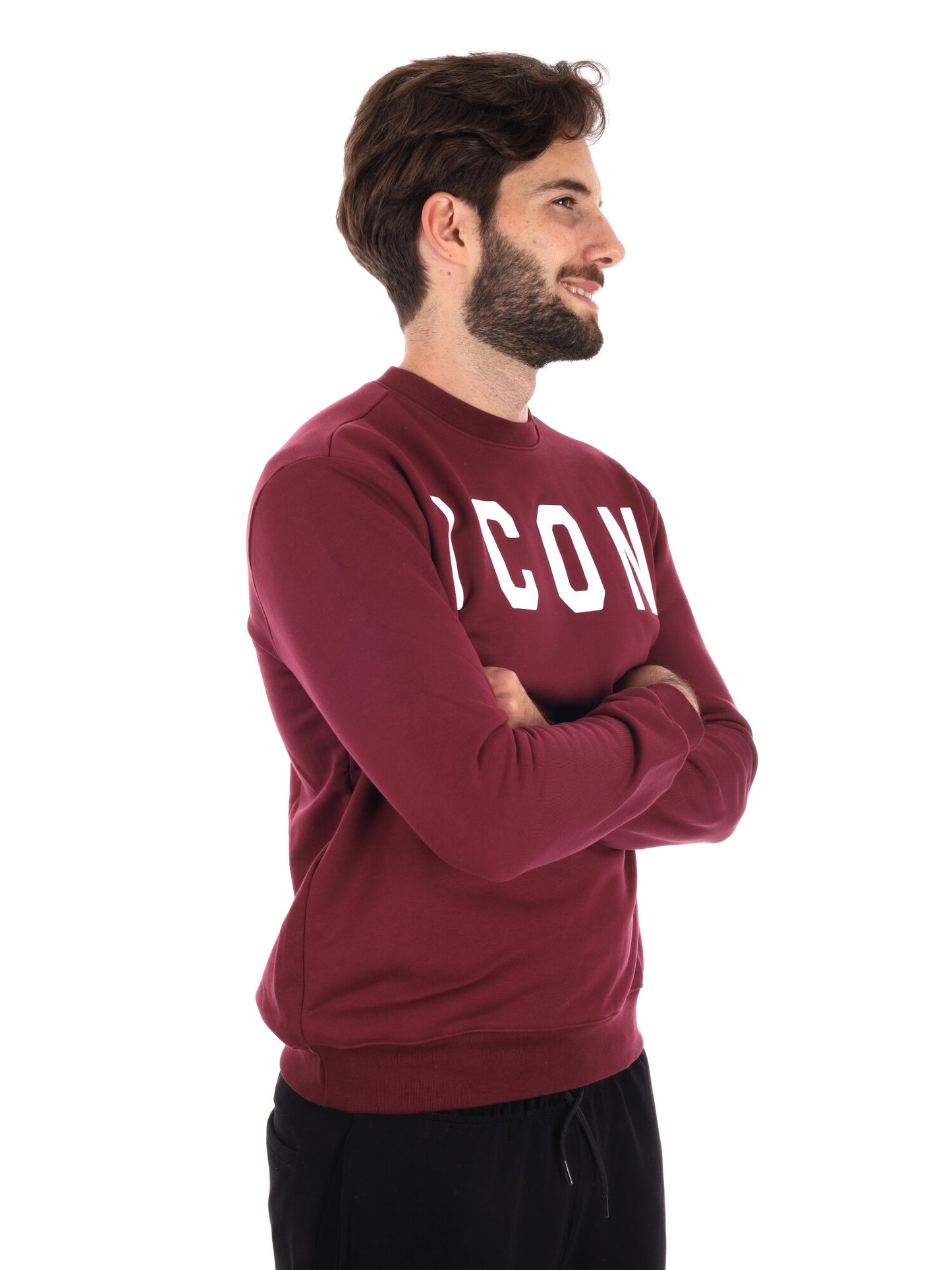 FELPA GIROCOLLO ICON DA UOMO BORDEAUX