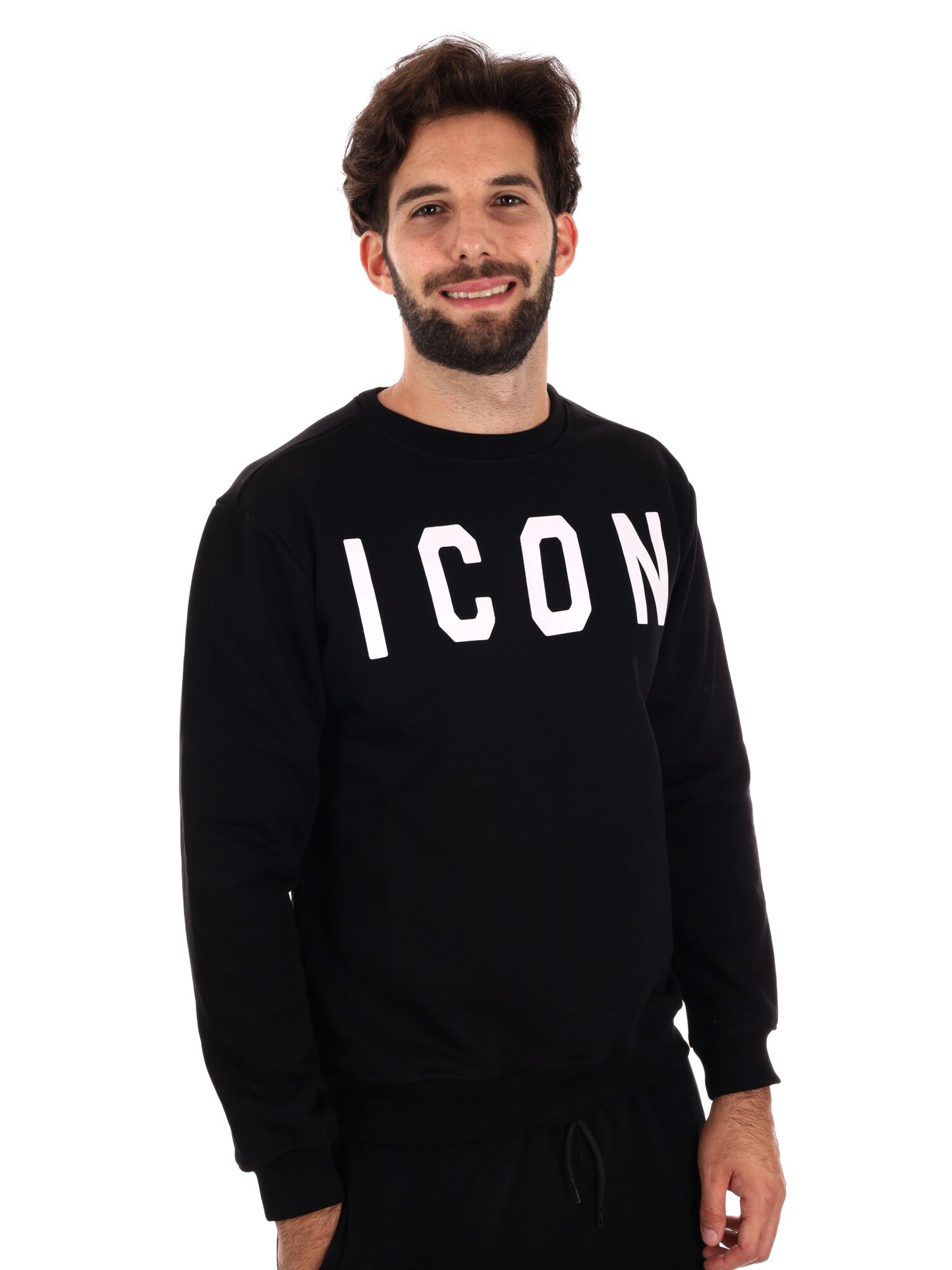 FELPA GIROCOLLO ICON DA UOMO NERO