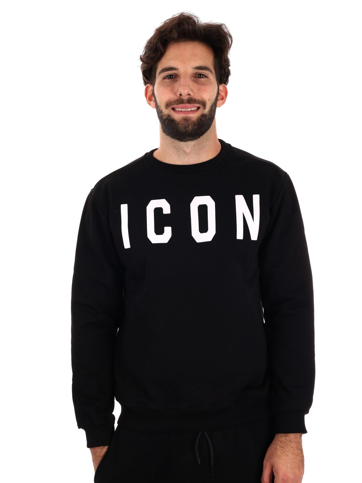 FELPA GIROCOLLO ICON DA UOMO NERO