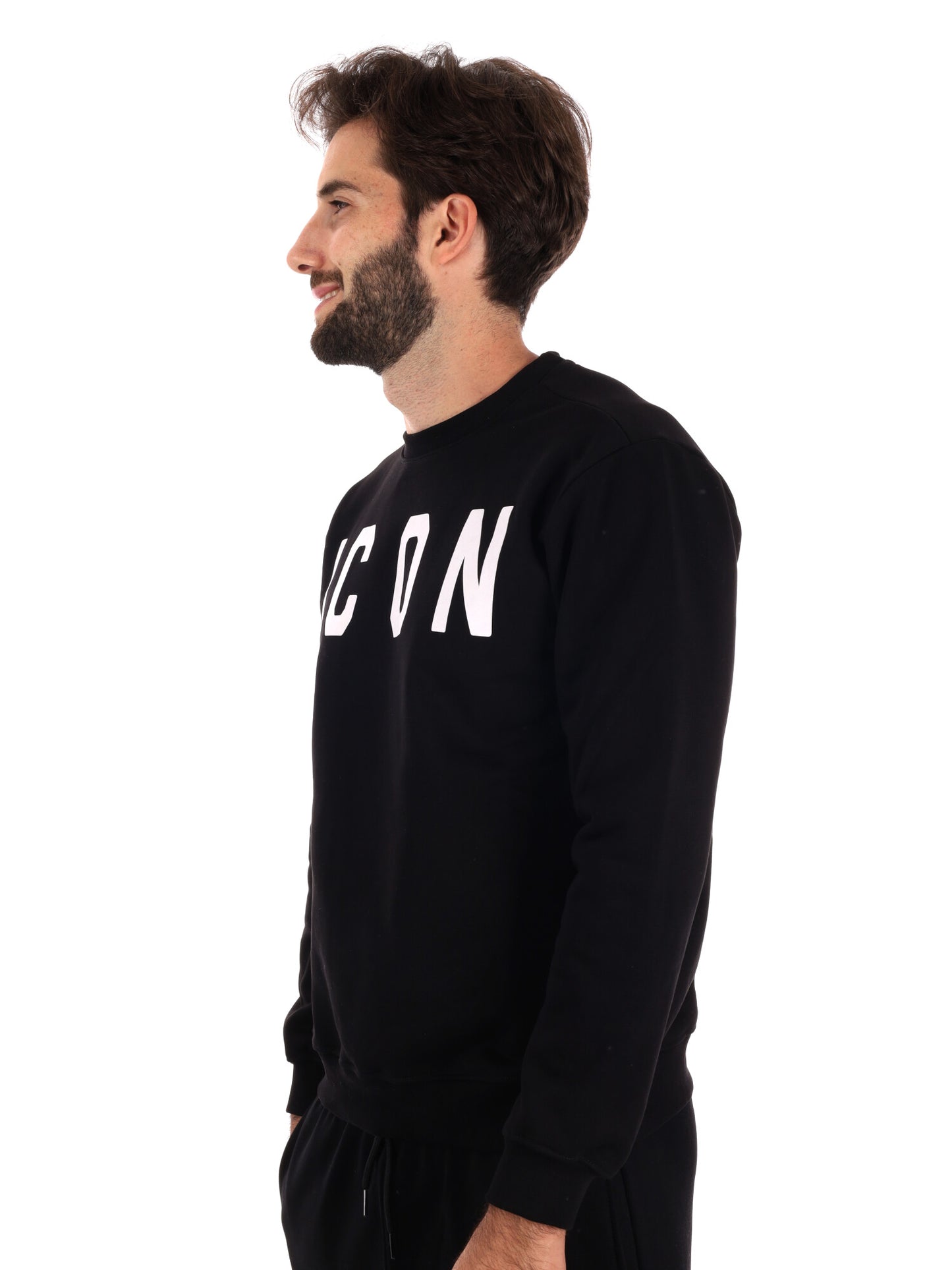 FELPA GIROCOLLO ICON DA UOMO NERO