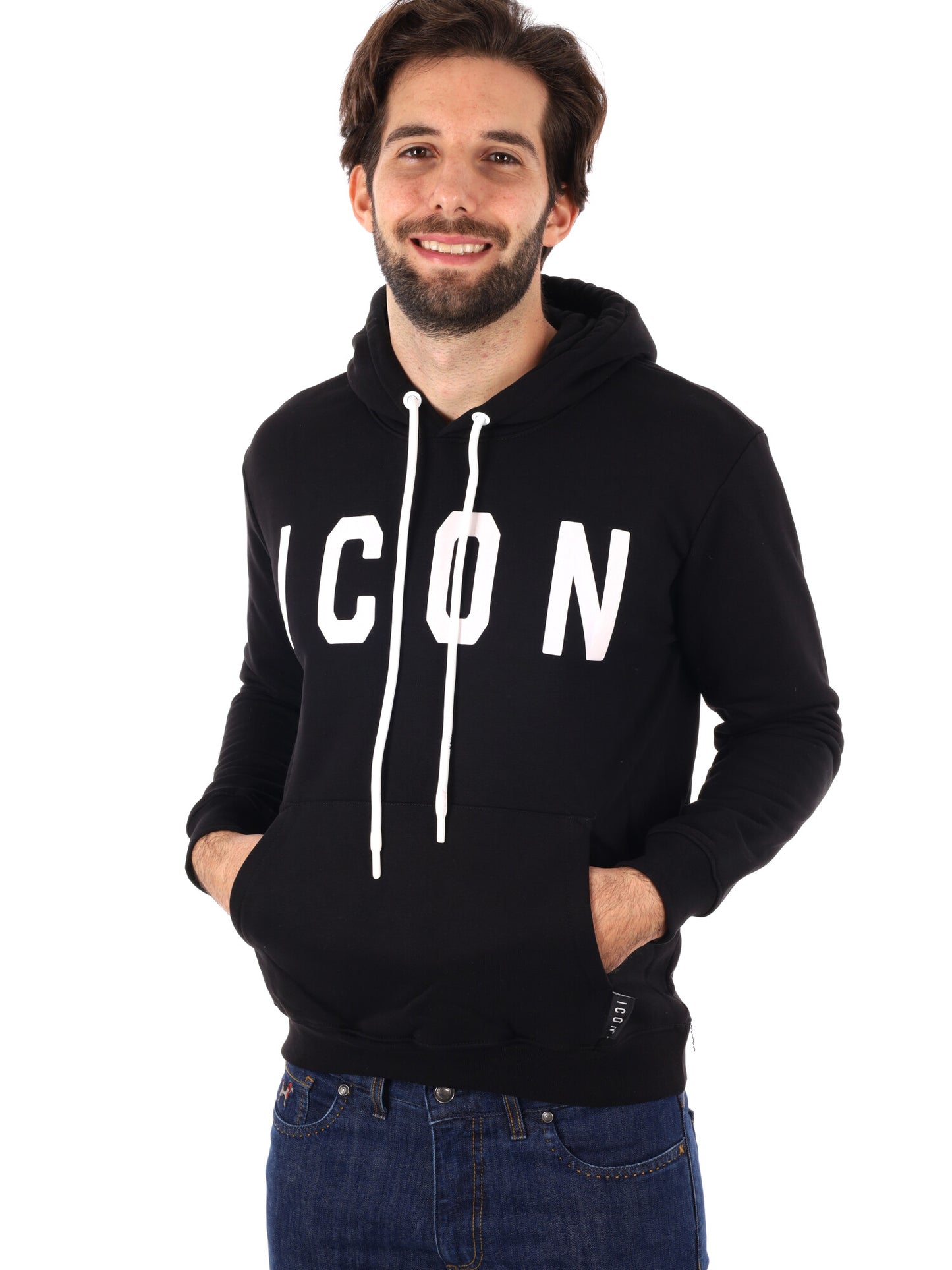 FELPA CON CAPPUCCIO ICON DA UOMO NERO