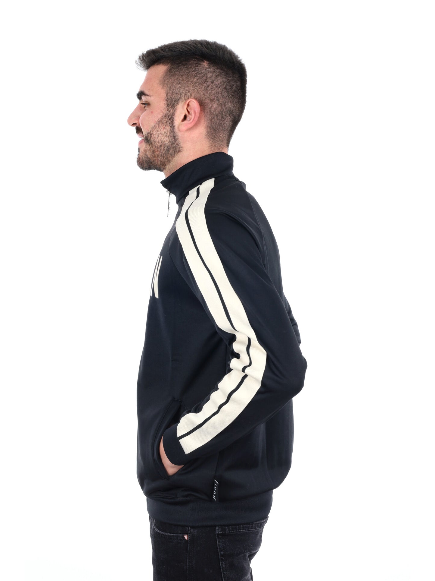 FELPA FULL ZIP ICON DA UOMO NERO